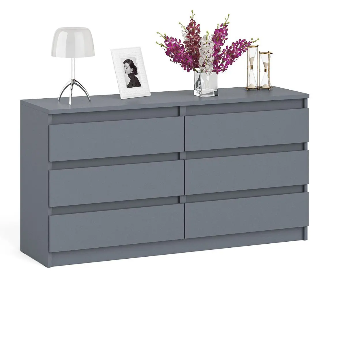 Изображение товара Комод СВК Мори МК1380 6 ящиков 138х41х73 см ЛДСП цвет графит