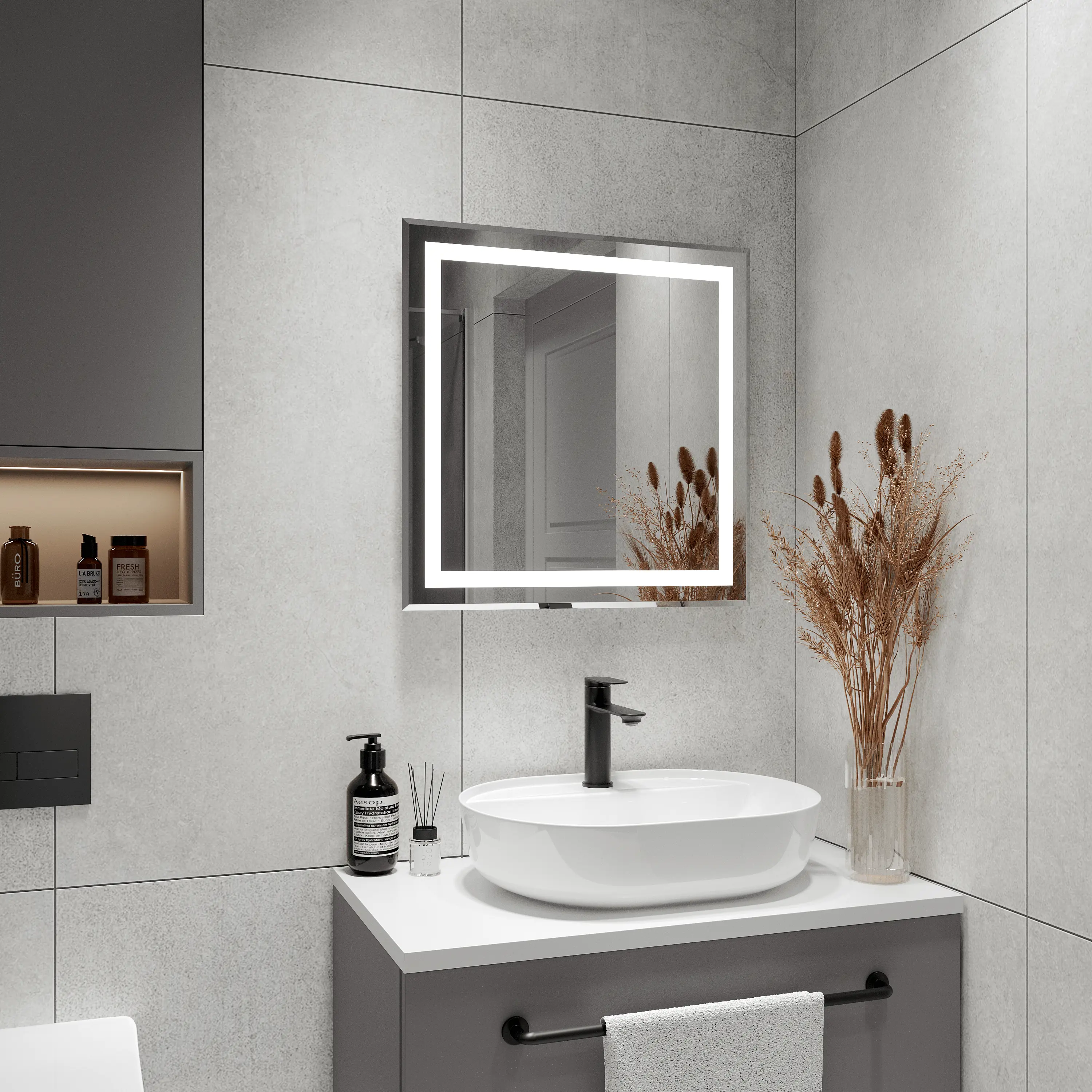 Изображение товара Зеркало с подсветкой Пронто Люкс 60x60 см в классическом стиле