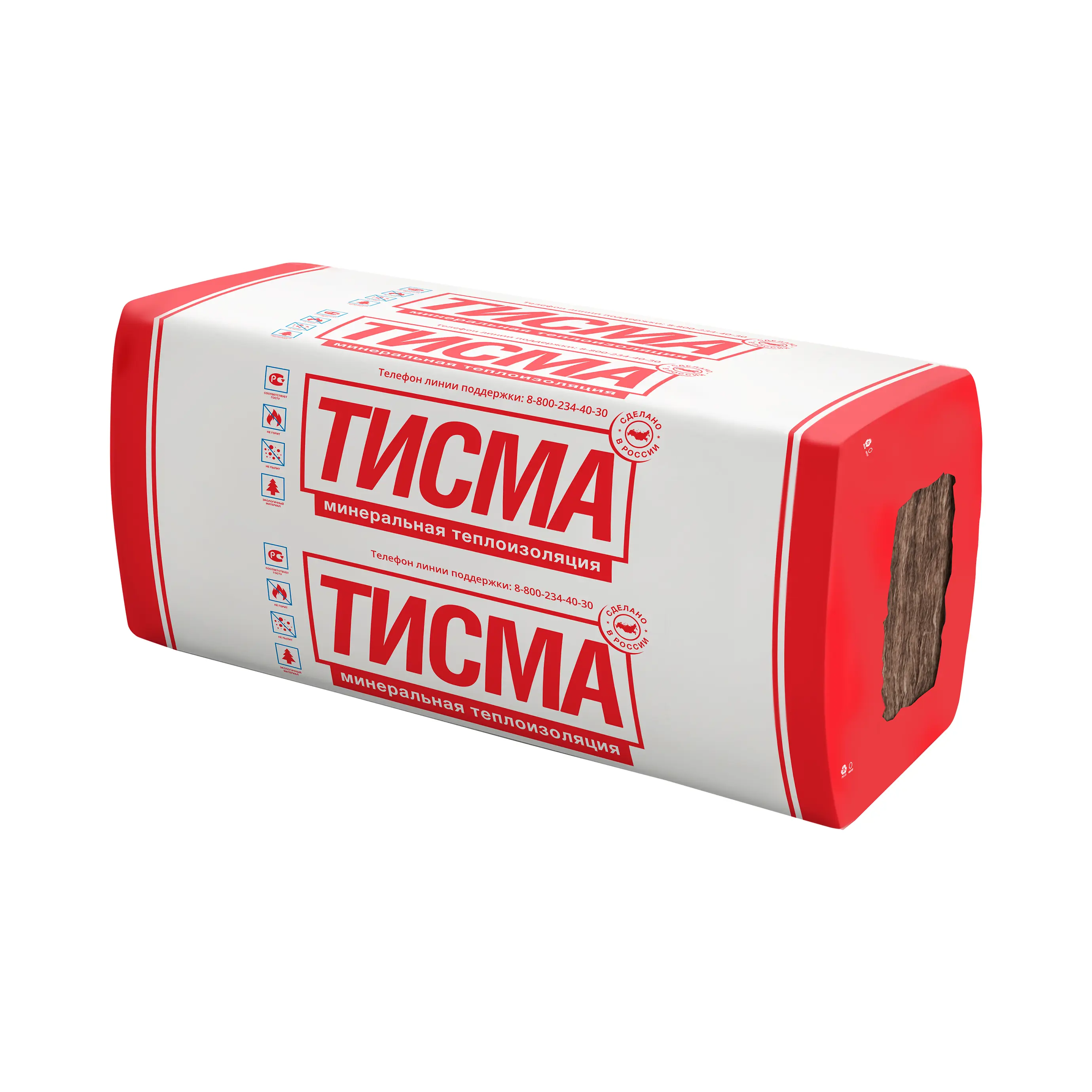 Изображение товара Утеплитель Тисма 100 мм 8 плит 600x1300 мм 6.24 м²