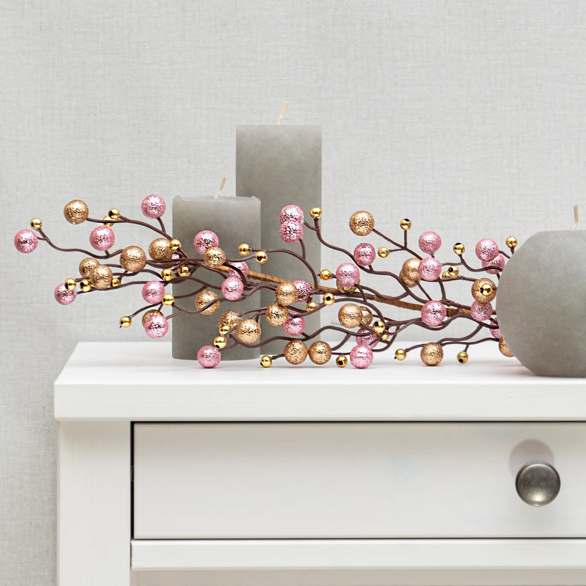 Изображение товара Гирлянда декоративная KREAFORTA 120 см с ягодами розовый