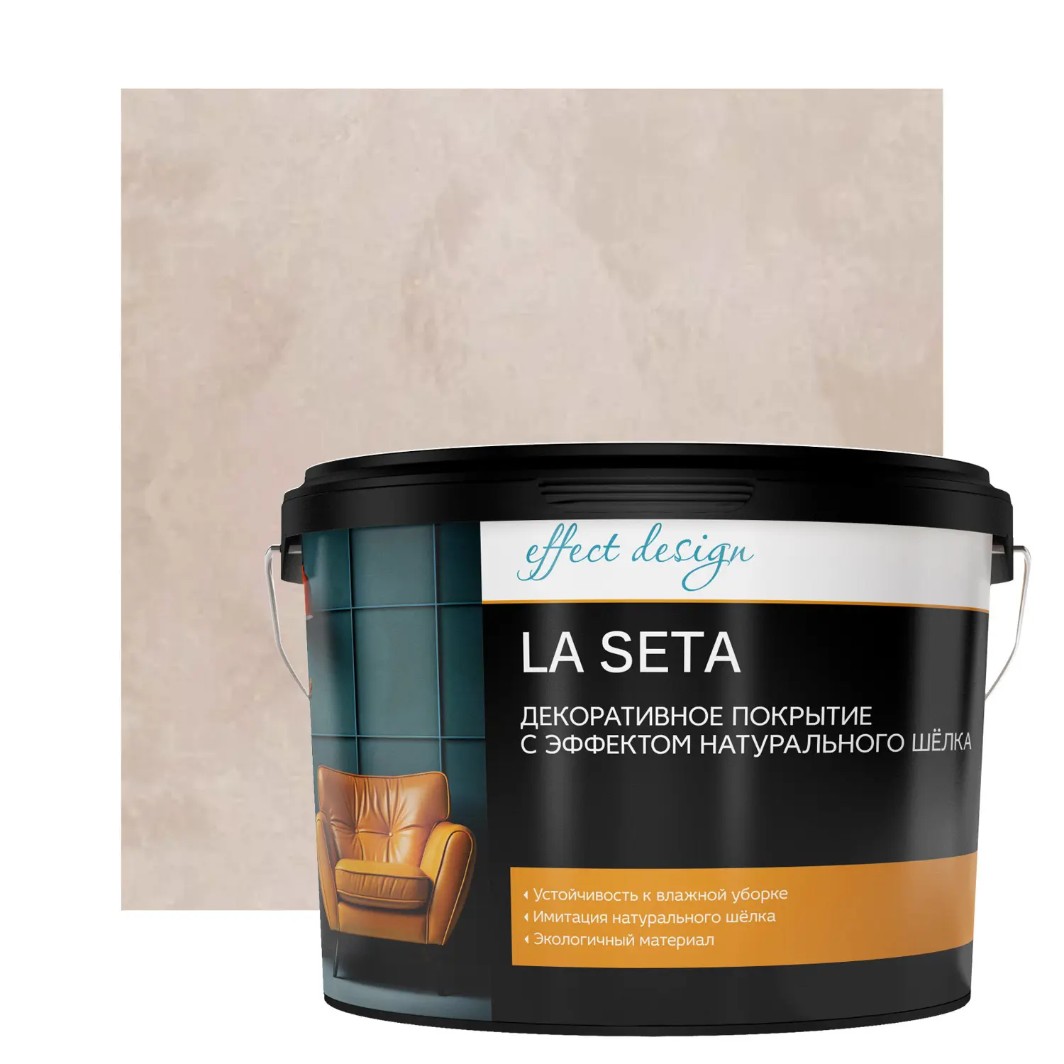 Изображение товара Штукатурка декоративная Dufa La Seta эффект шелка 5 кг цвет серебро