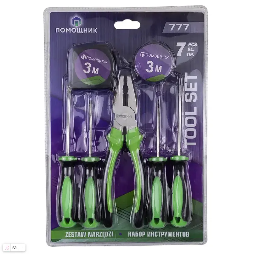 Изображение товара Набор инструментов Помощник 60899, 7 предметов