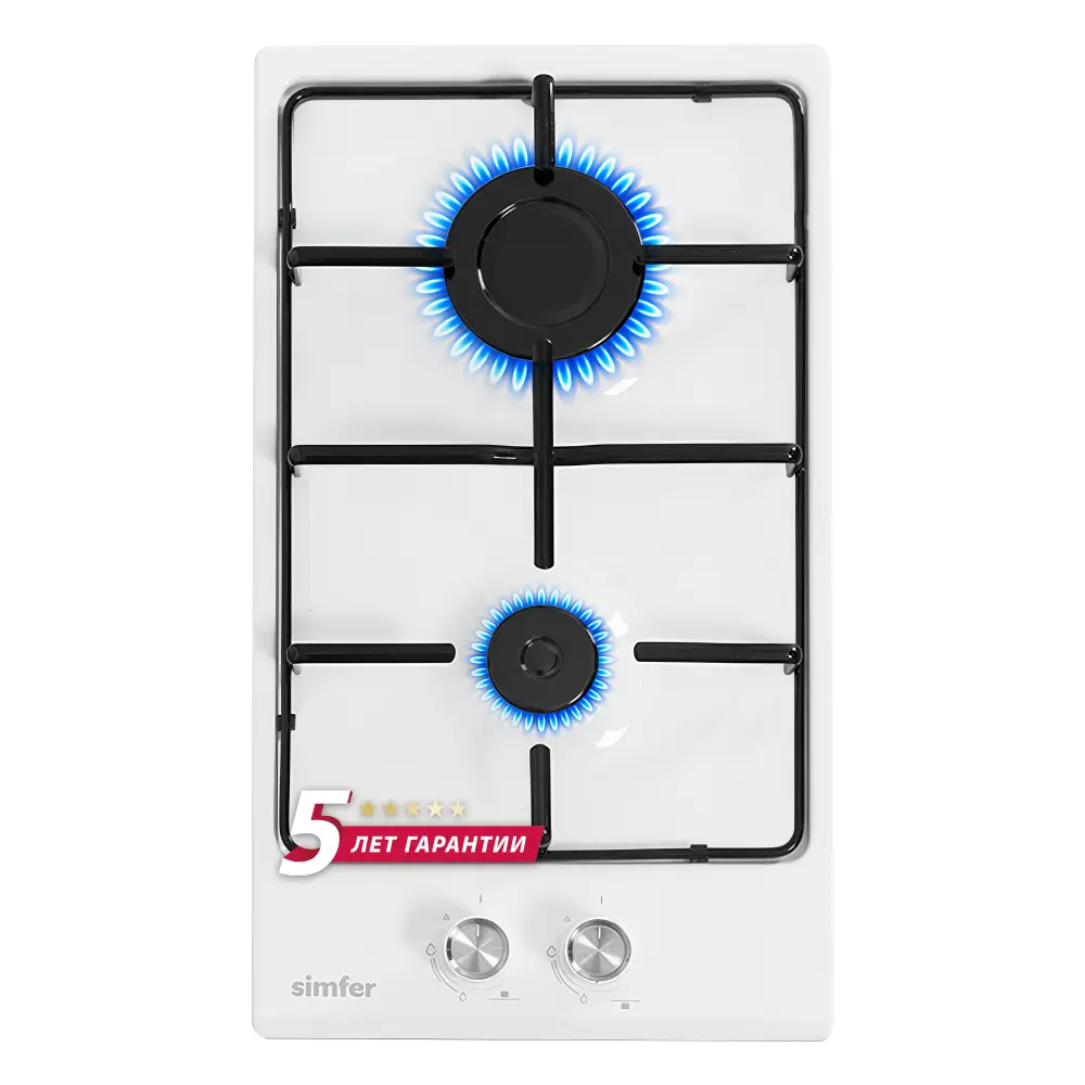 Изображение товара Газовая варочная панель Simfer H30V20420 30 см 2 конфорки цвет белый