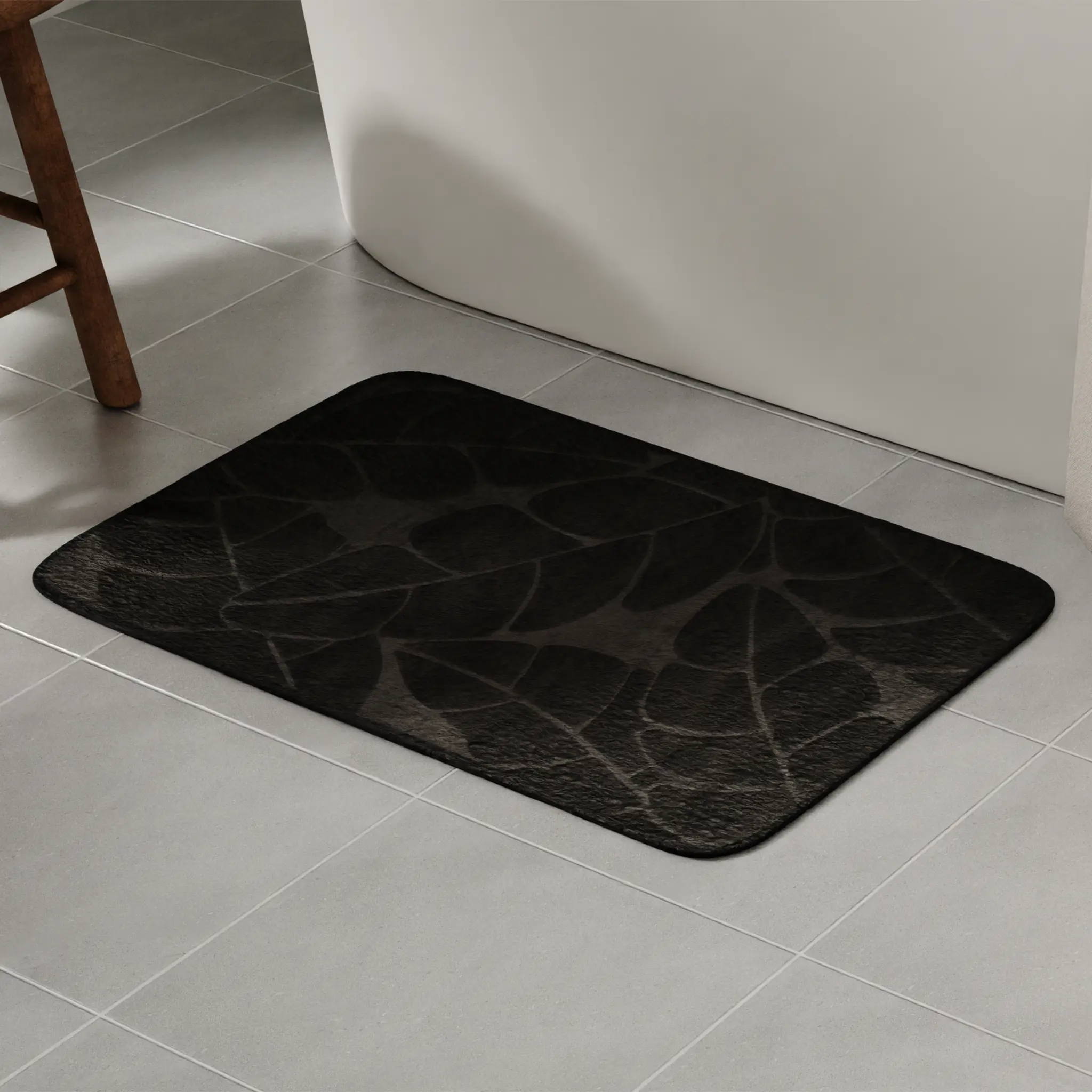 Изображение товара Коврик для ванной Vidage Тропик 50x80 см темно-серого цвета противоскользящий