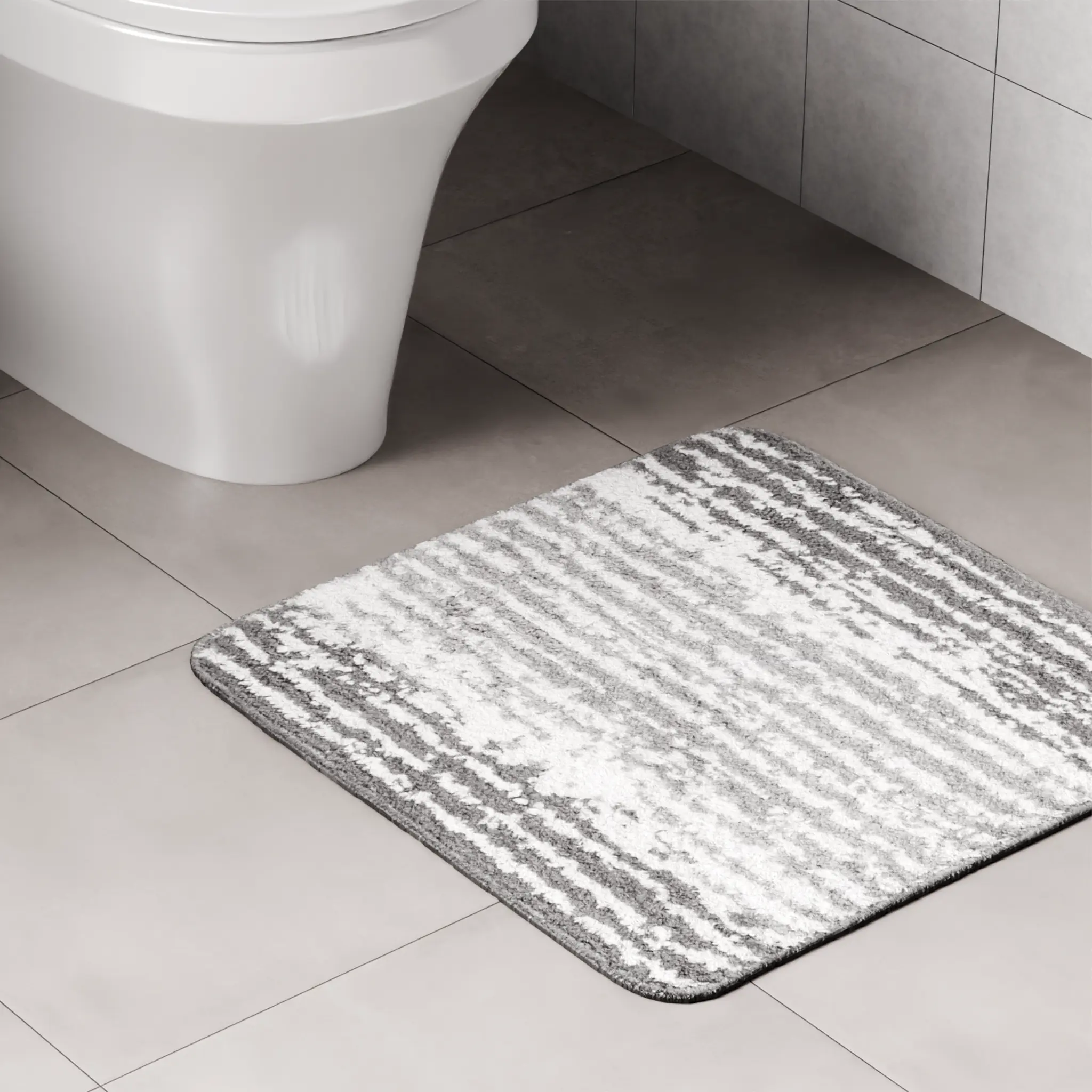 Изображение товара Коврик для туалета Lemer Wood white 50x50 см белый