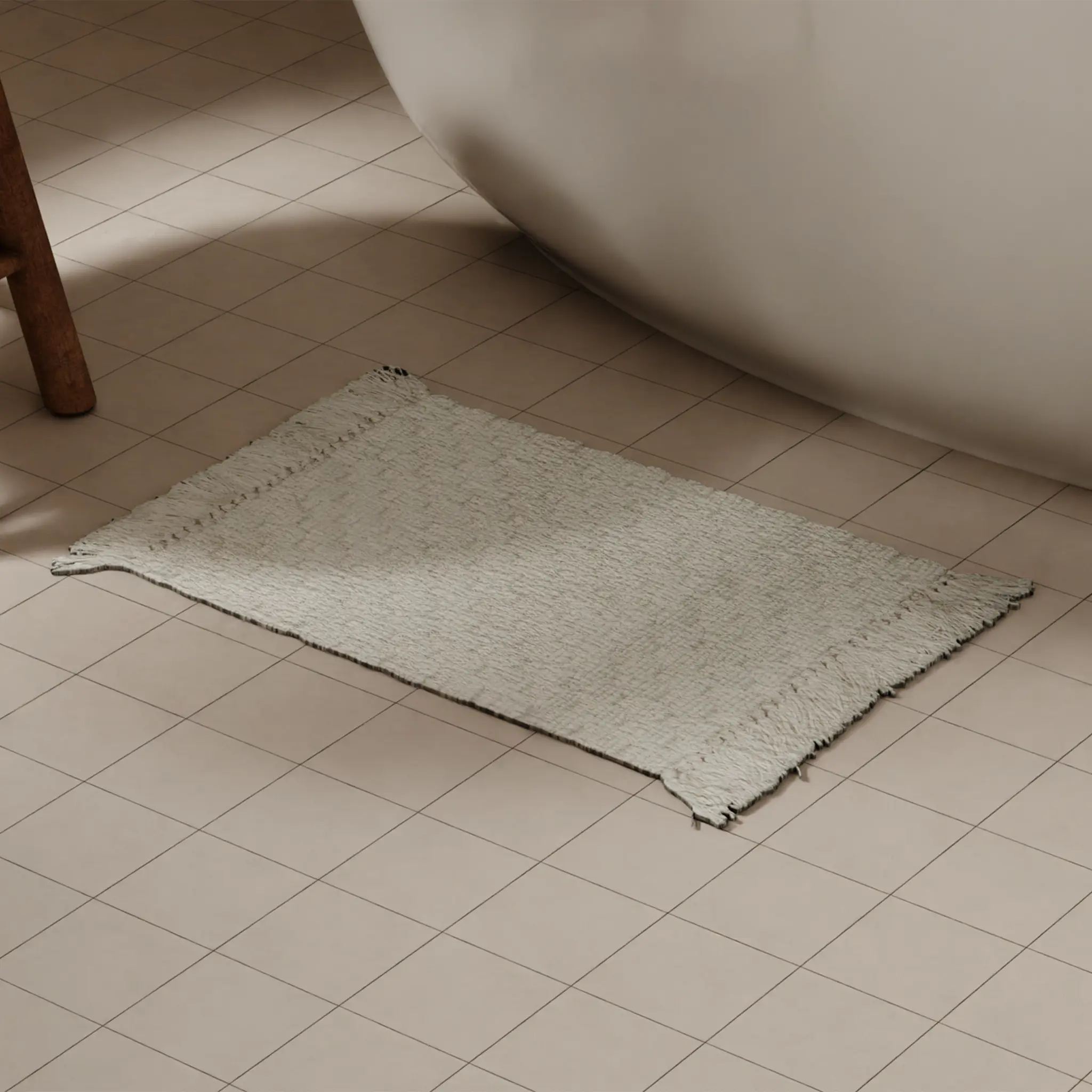 Изображение товара Коврик для ванной Swensa Greece 40x60 см белый противоскользящий влагостойкий