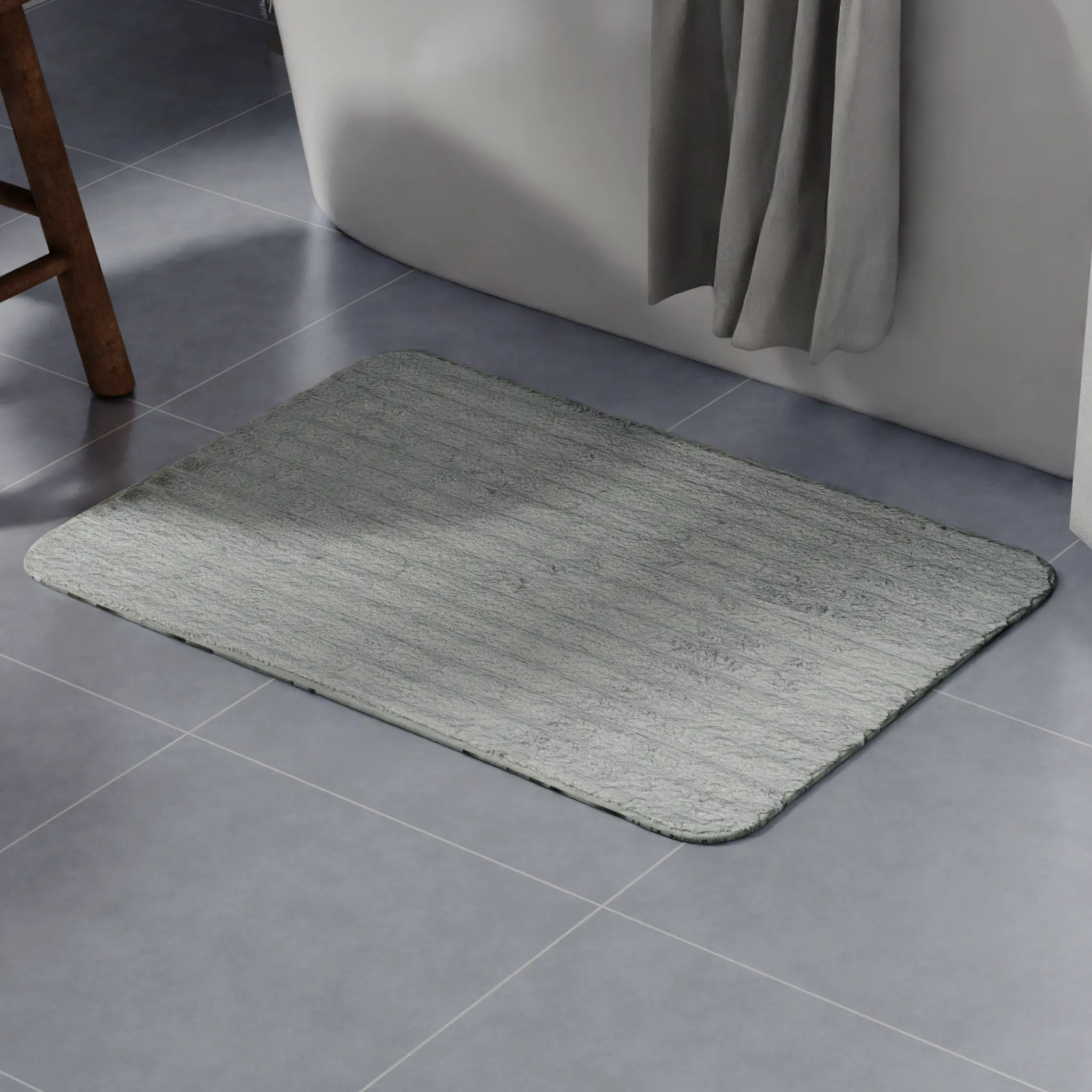 Изображение товара Коврик для ванной Vidage Рона 50x80 см зеленый полиэстер нескользящий