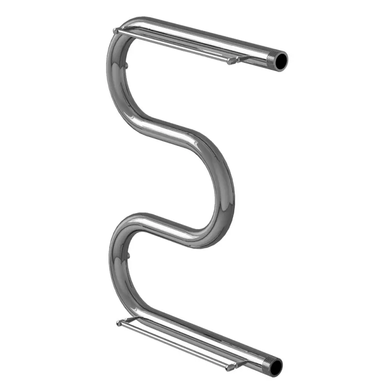 Изображение товара Полотенцесушитель водяной с полкой m-образный Mixline Simple m 532x400 мм универсальная подводка нержавеющая сталь цвет серебристый