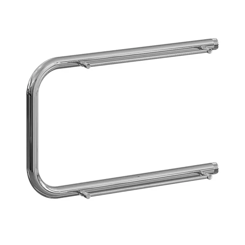 Изображение товара Полотенцесушитель водяной с полкой п-образный Mixline Simple p 353x600 мм боковая левая подводка нержавеющая сталь цвет серебристый