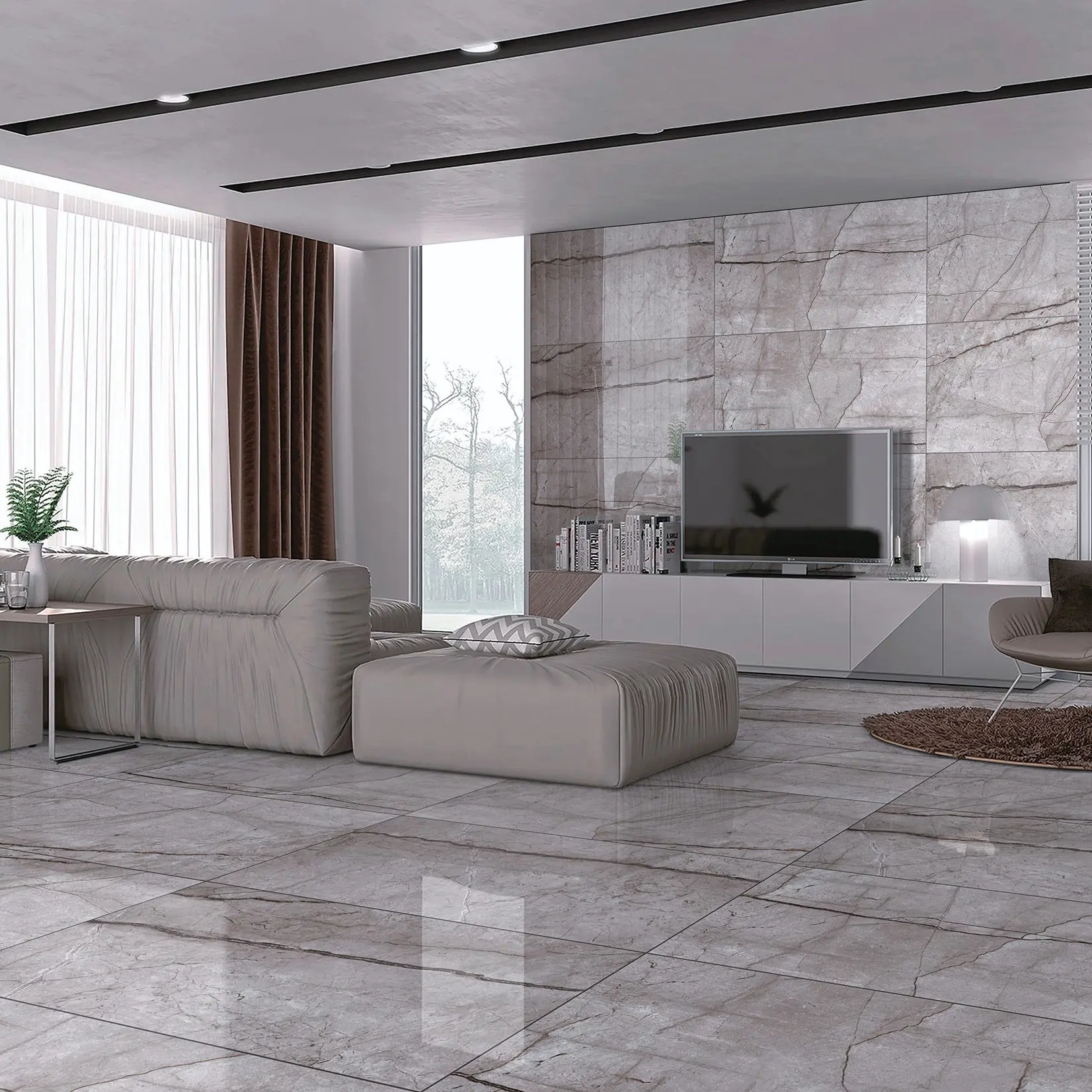 Изображение товара Глазурованный керамогранит Laparet Obsidian Moss Gray 60x120 см 1.44 м² полированный цвет серый