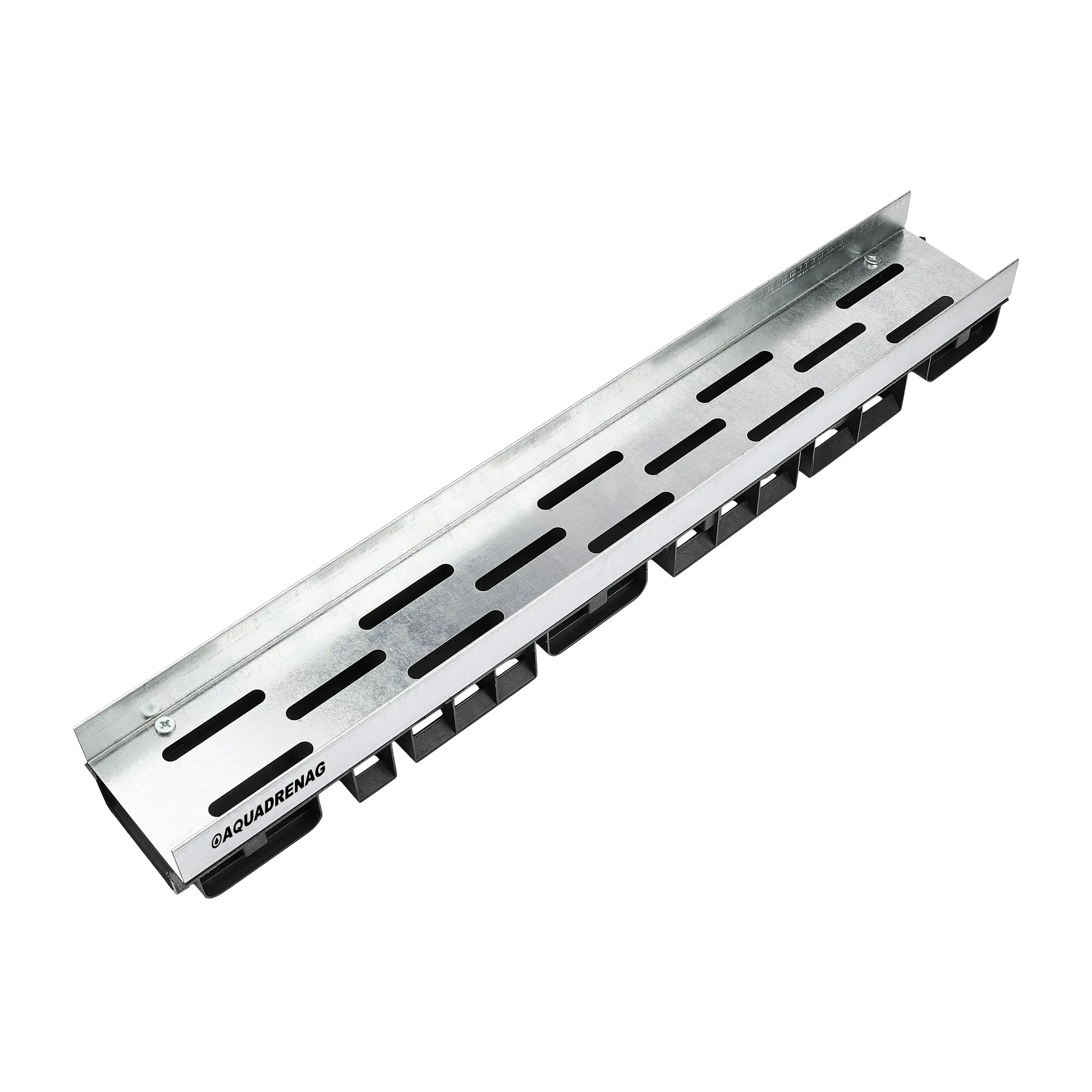 Изображение товара Лоток водоотводный пластиковый Aquadrenag Classic Stone DN100 1000x146x104мм цвет черный