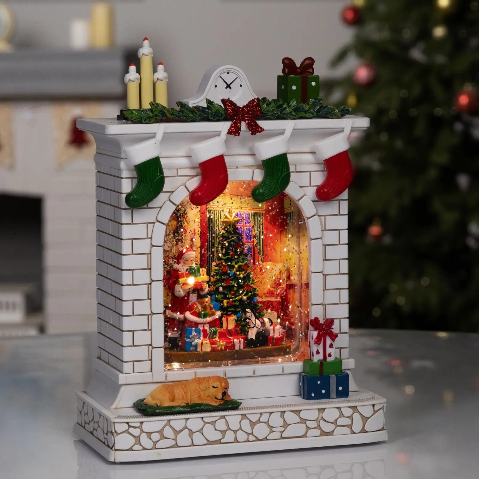 Изображение товара Светящаяся электрическая фигура Luazon lighting Чудесный камин 10511716 разноцветный