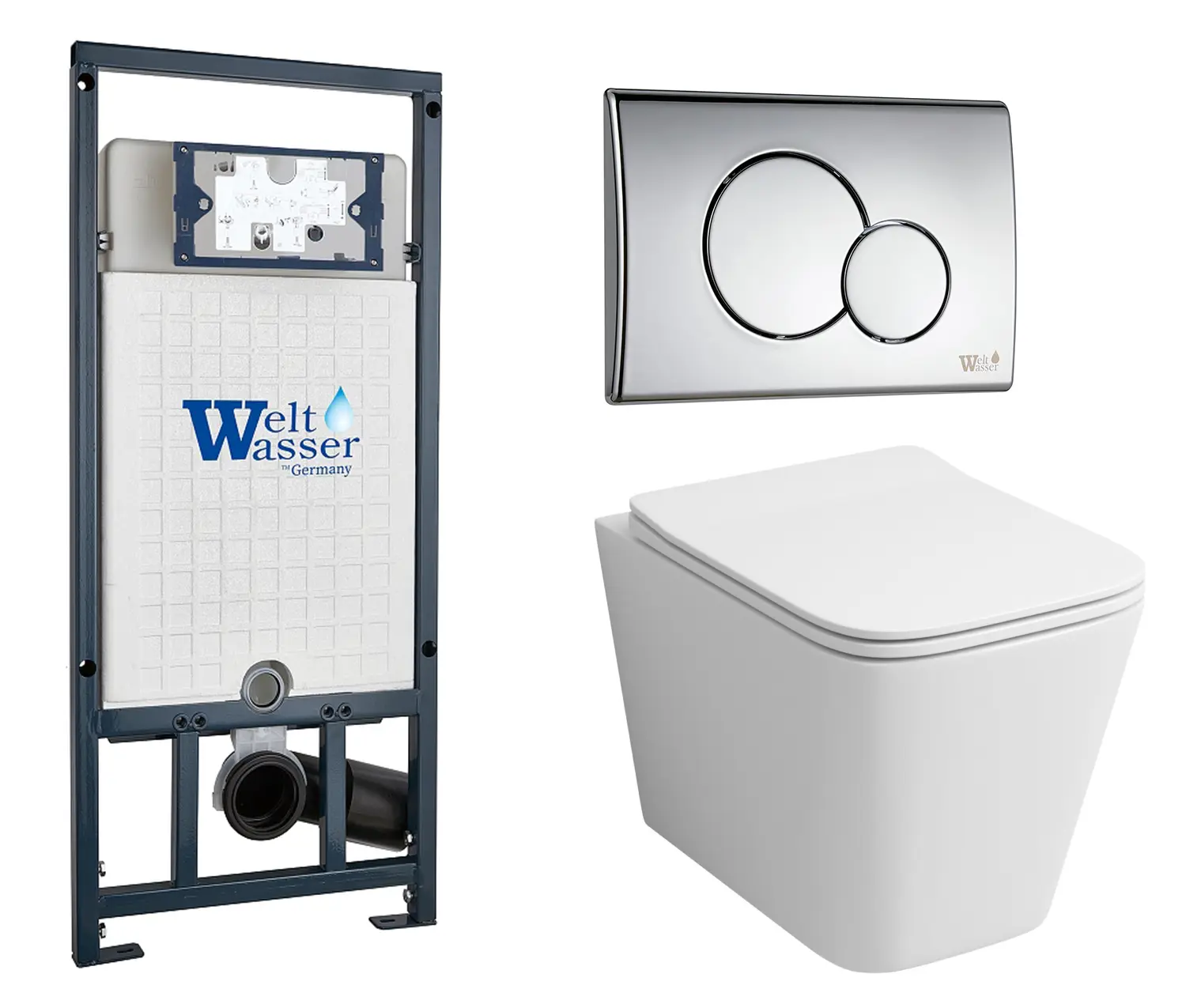 Изображение товара Комплект инсталляция с унитазом Weltwasser 529970 цвет белый