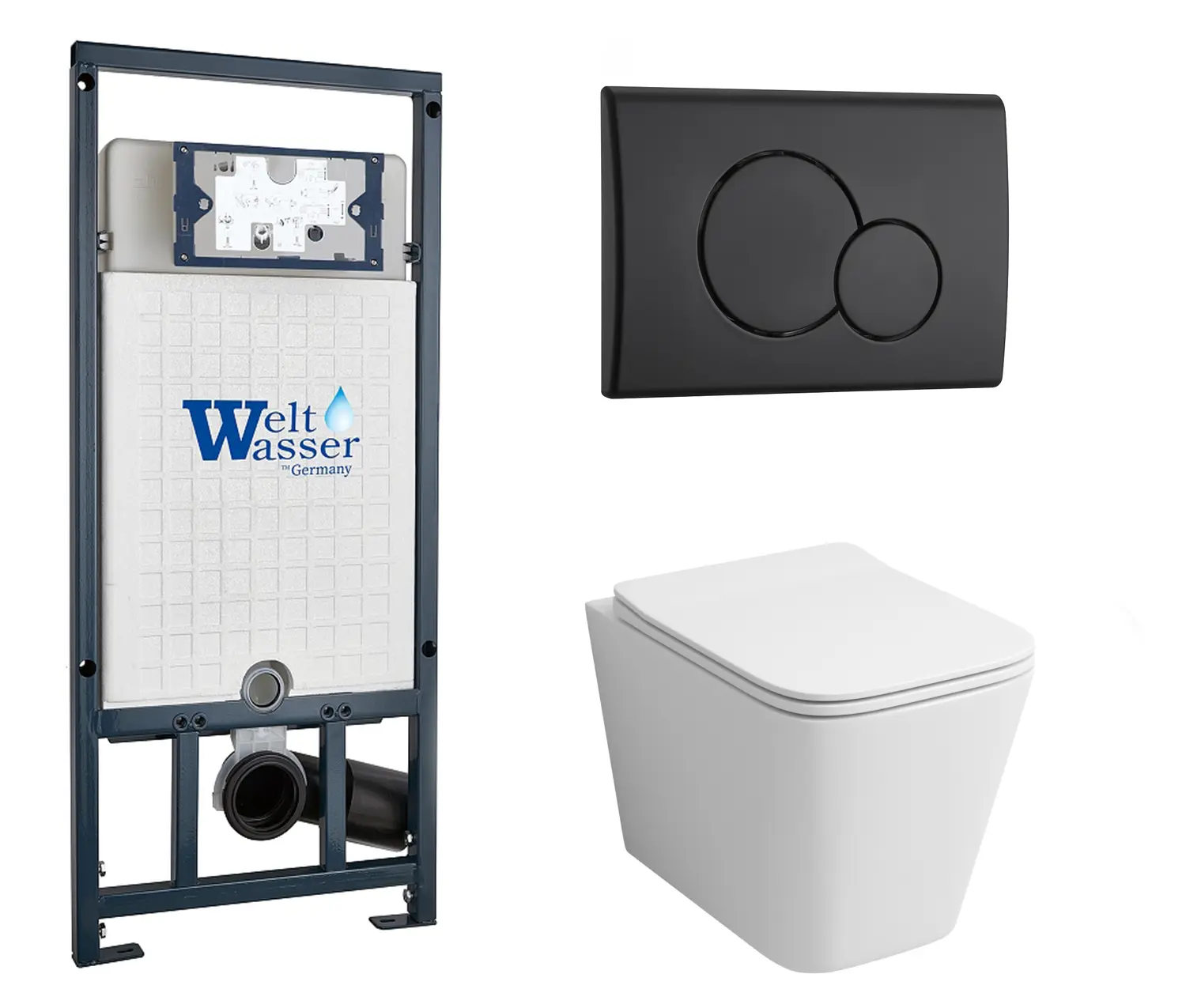 Изображение товара Комплект инсталляция с унитазом Weltwasser 542093 цвет белый