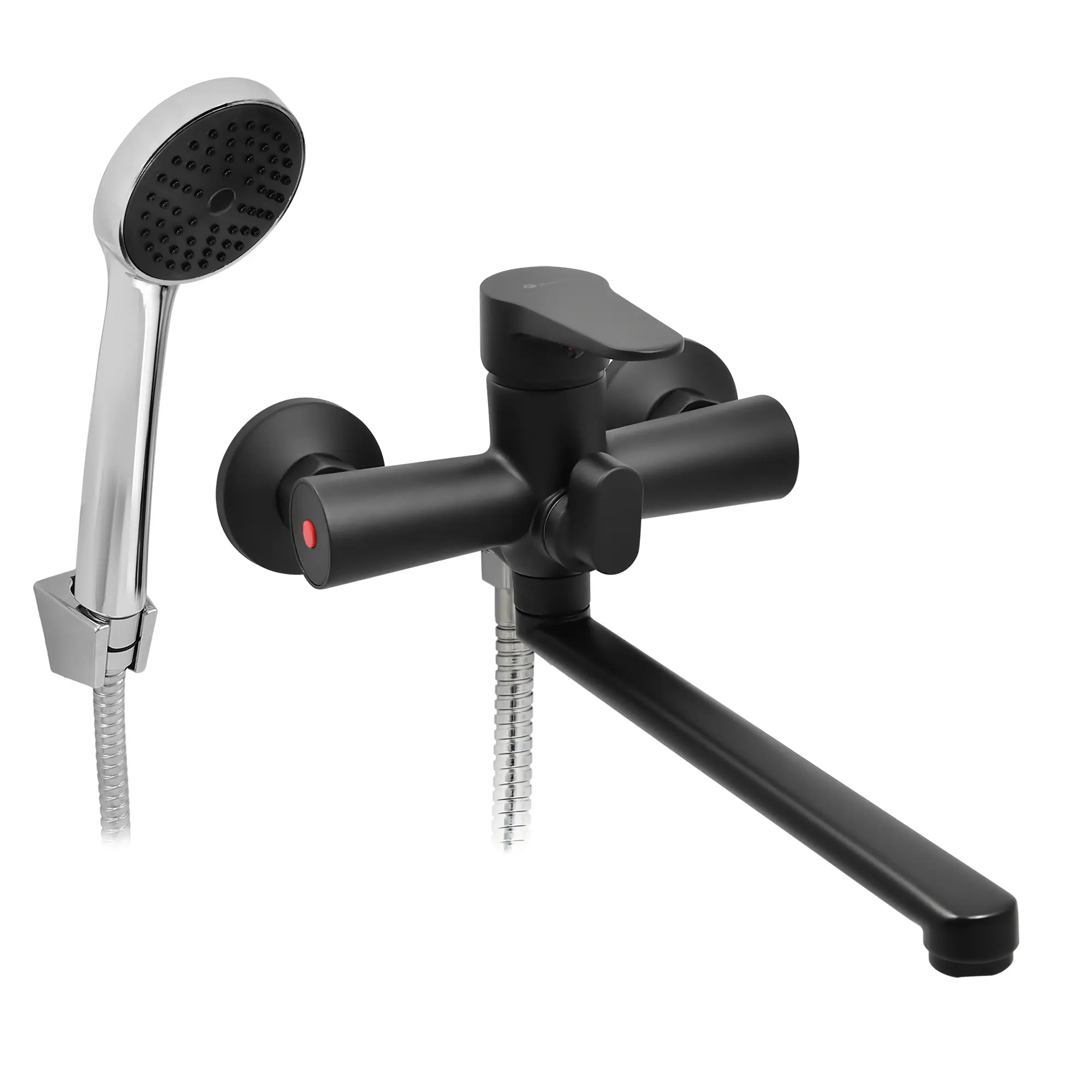 Изображение товара Смеситель для ванны Juguni 0402.156 с душевой лейкой однорычажный цвет черный