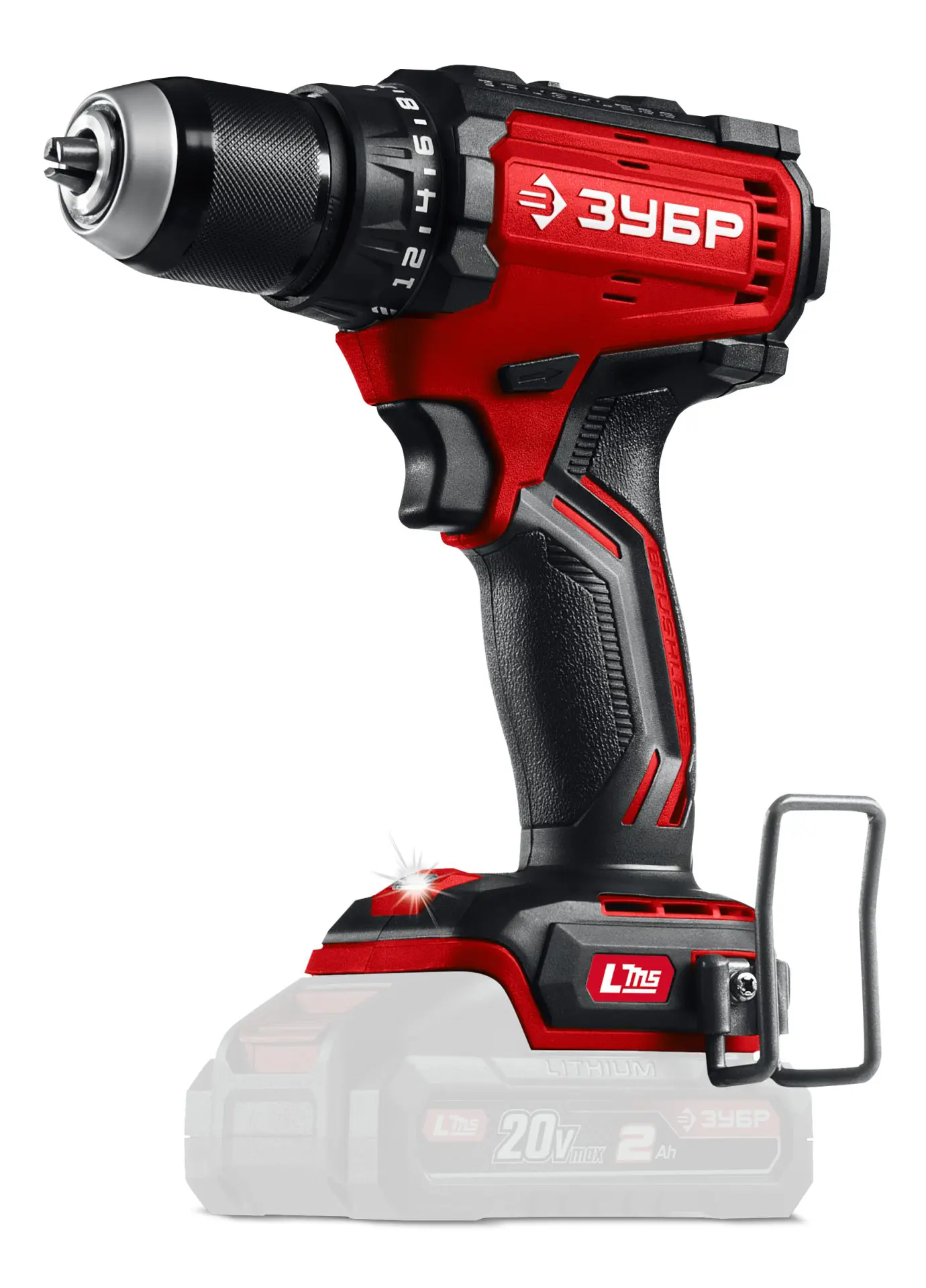 Изображение товара Дрель-шуруповерт аккумуляторная бесщеточная Зубр ДБ-65, 20 В Li-Ion без АКБ и ЗУ