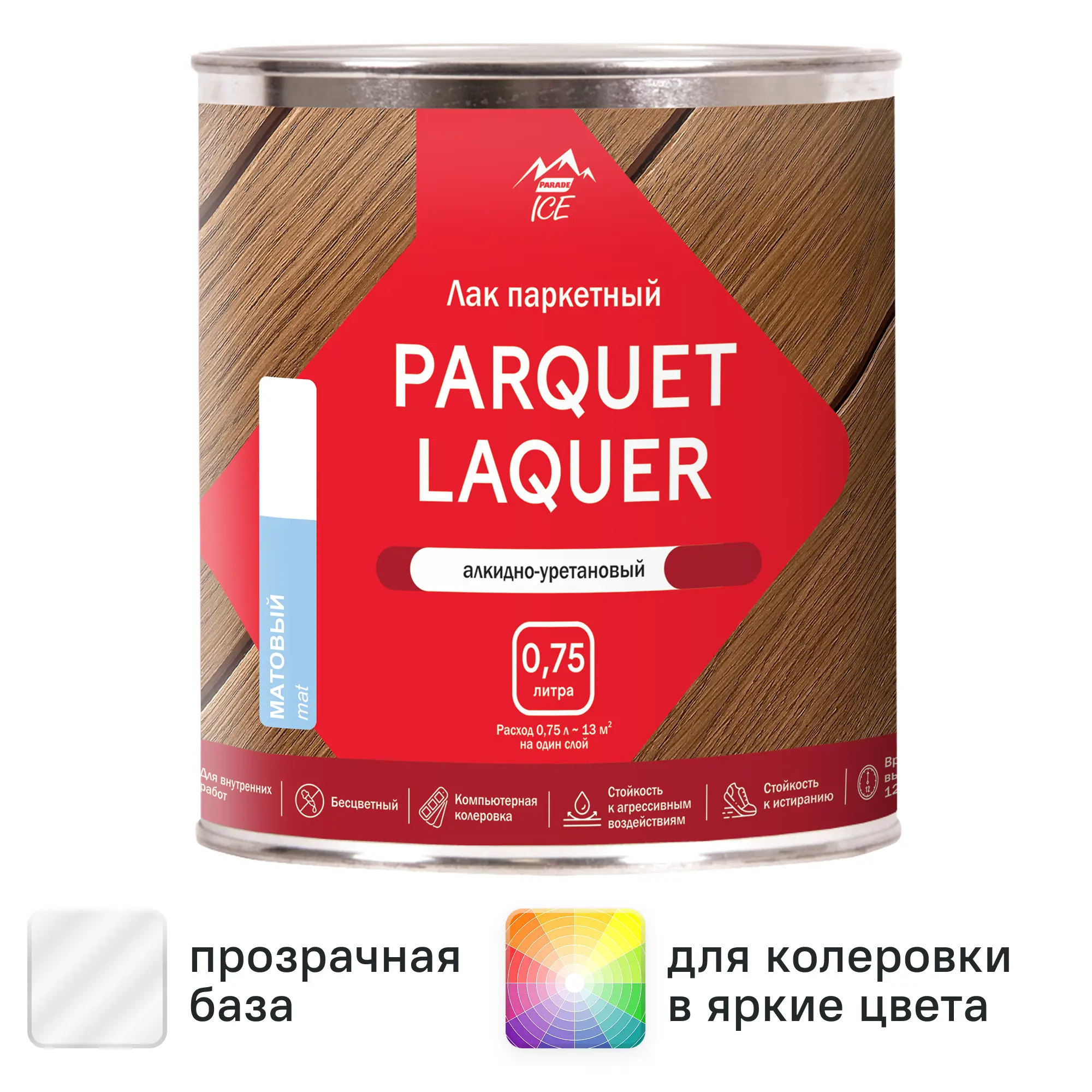 Изображение товара Лак паркетный Parade Parquet Laquer матовый прозрачный 0.75 л