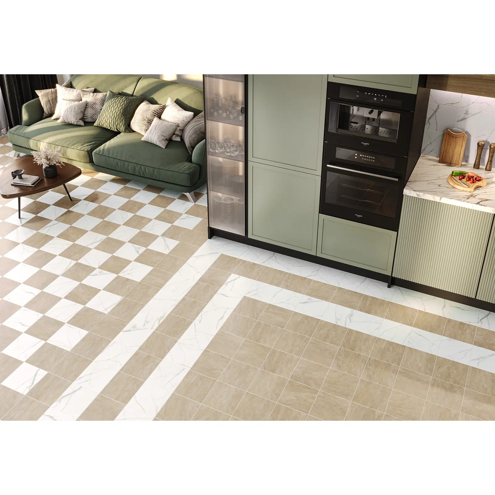 Изображение товара Керамогранит New trend Design art 20x20см бежевый мраморный матовый