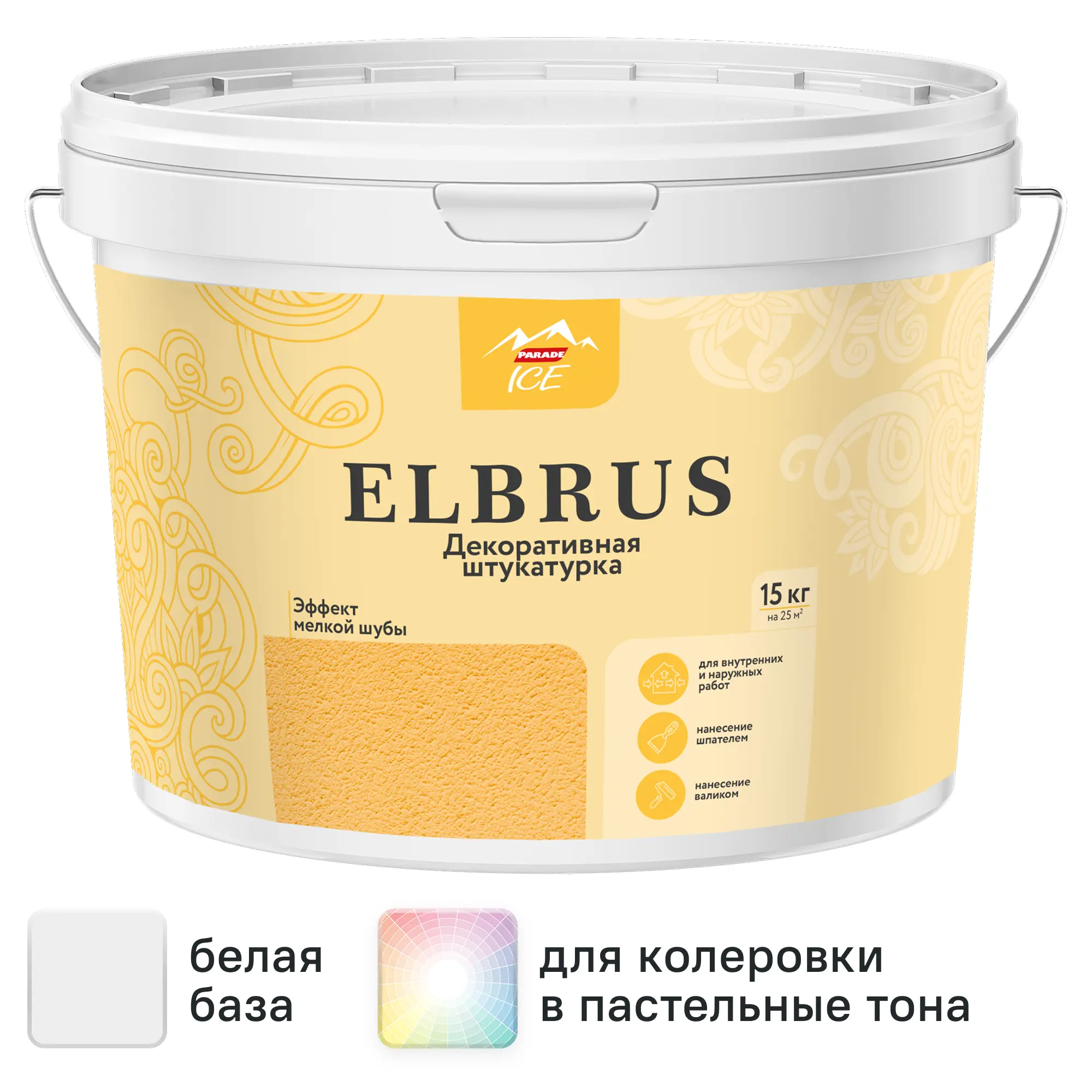 Изображение товара Декоративная штукатурка Parade Ice Elbrus для внутренних и наружных работ 15 кг