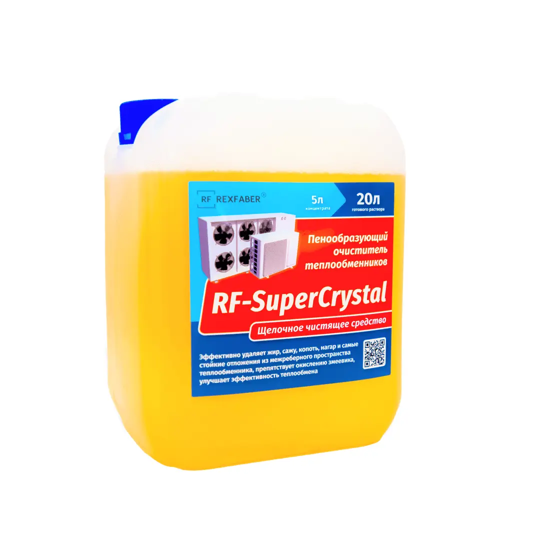 Изображение товара Концентрат пенообразующий для очистки теплообменников (конденсаторов) Rexfaber RF-SuperCrystal 5л