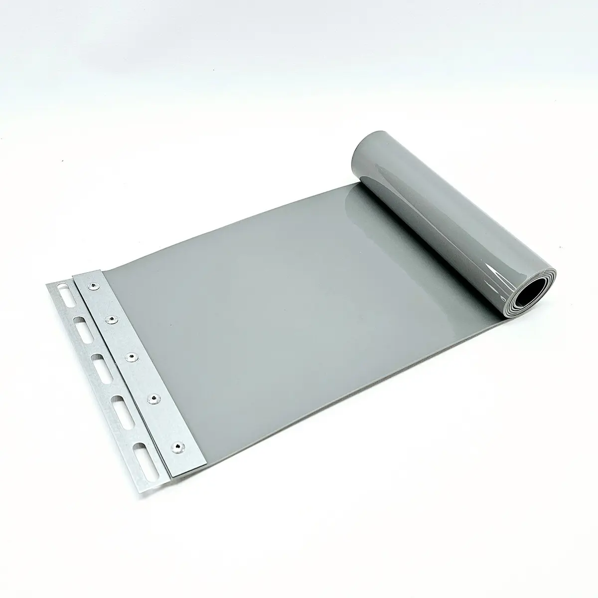 Изображение товара Полосовая завеса ПВХ Курсклимат стандартная серая непрозрачная ламель 200мм 1.7м