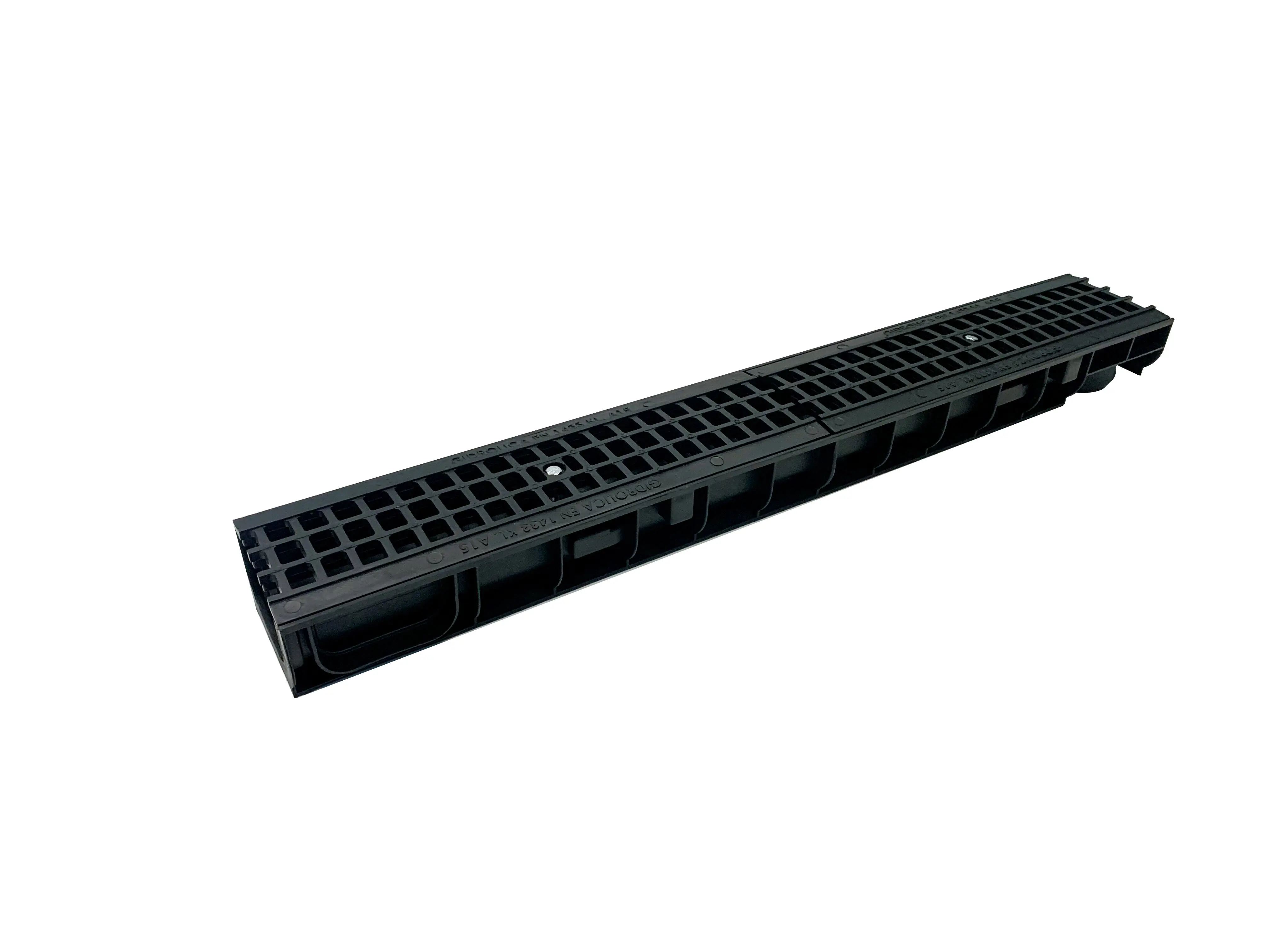 Изображение товара Лоток водосточный Gidrolica Standart с пластиковой решеткой 1000x146x80мм черный