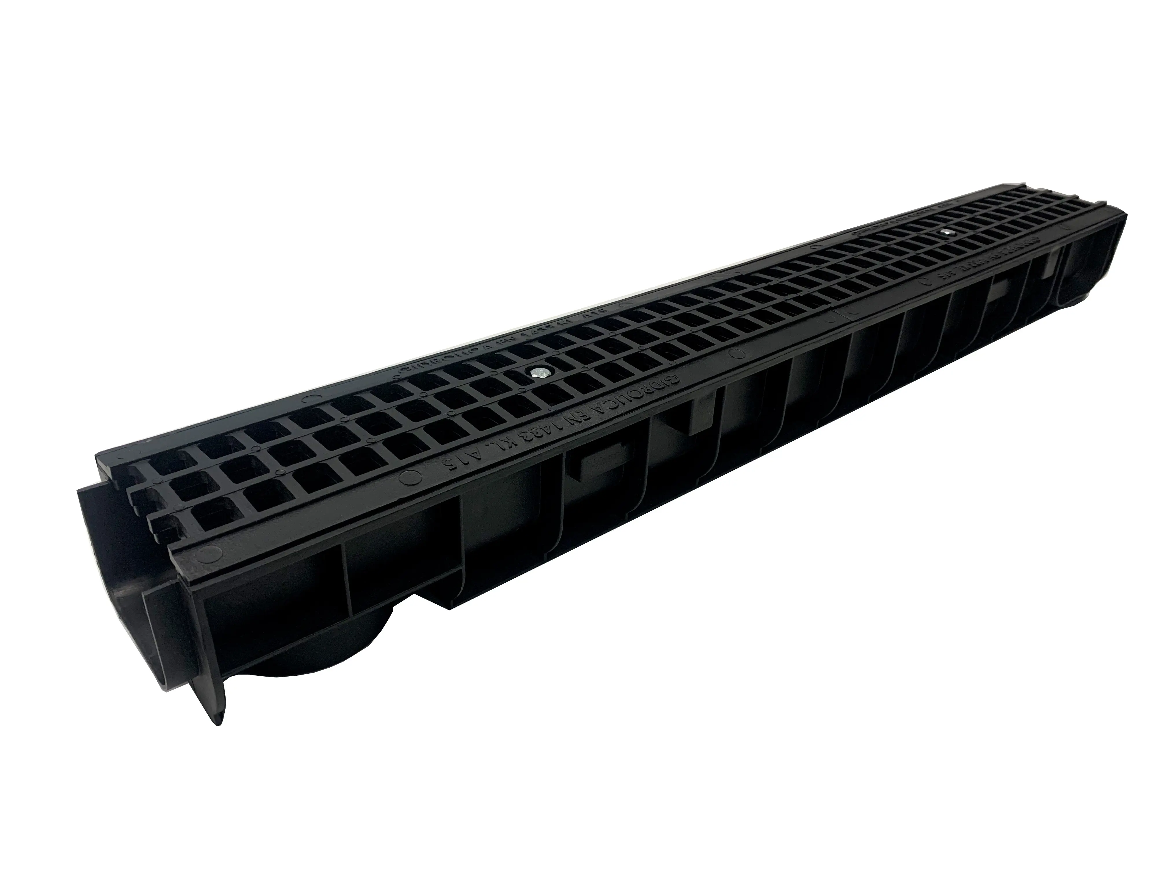 Изображение товара Лоток водосточный Gidrolica Standart с пластиковой решеткой 1000x146x100мм черный