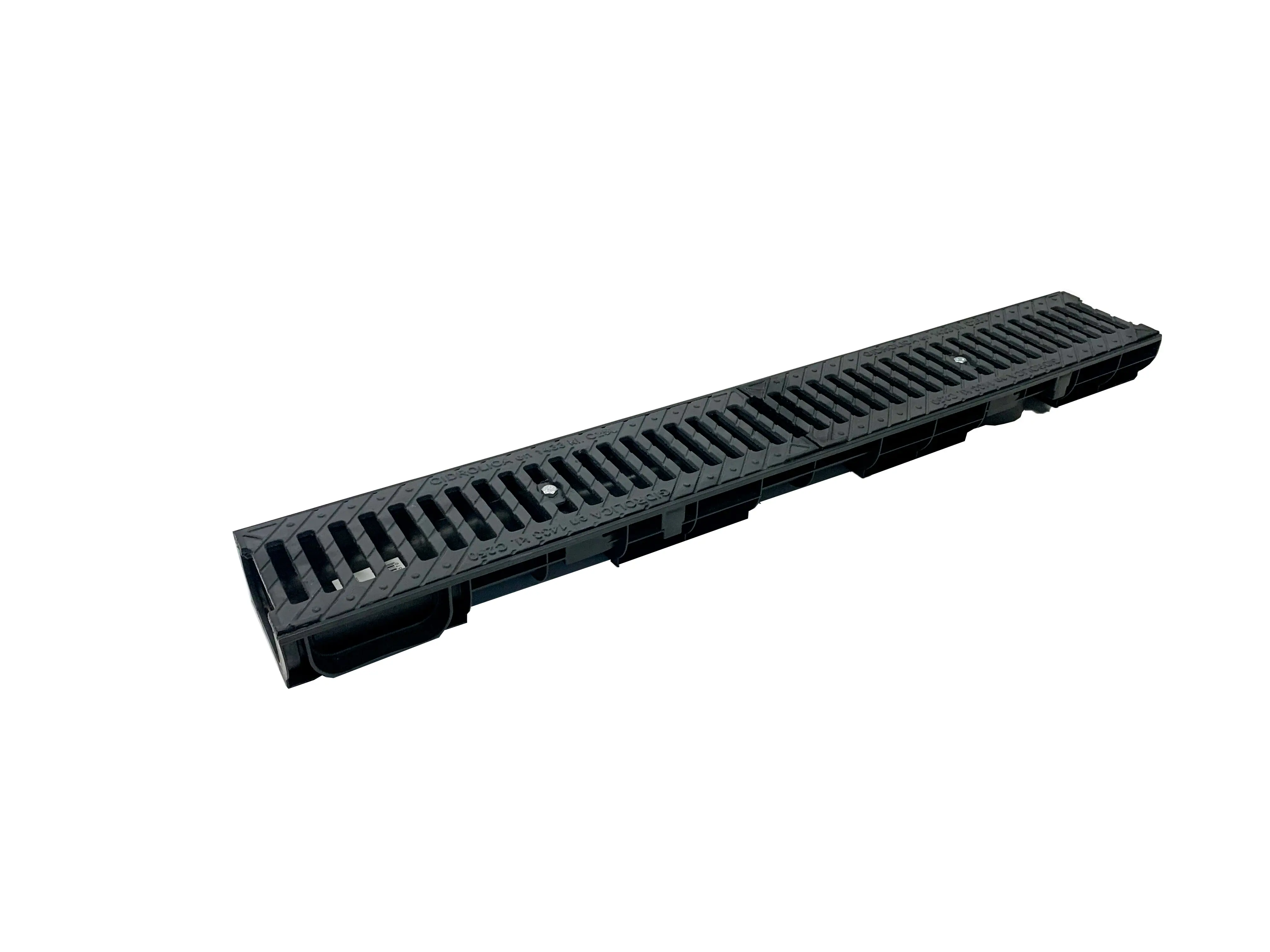 Изображение товара Лоток водосточный Gidrolica Standart с чугунной решеткой 1000x146x63мм черный