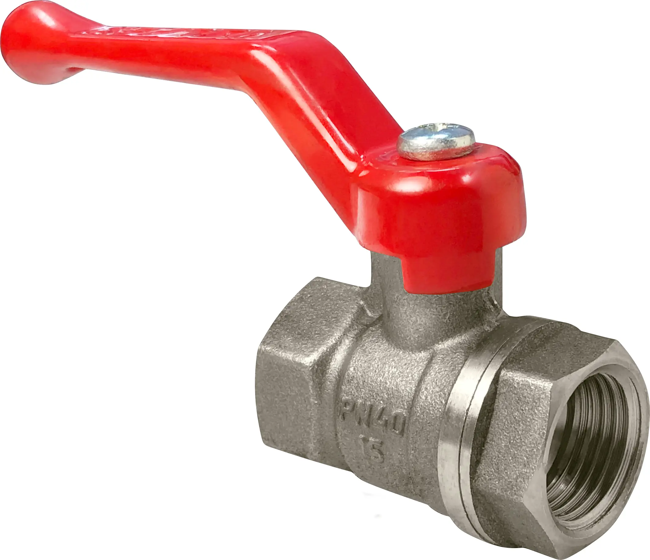 Изображение товара Кран шаровой латунный VALFEX DN25 1 дюйм ВР с никелированным покрытием