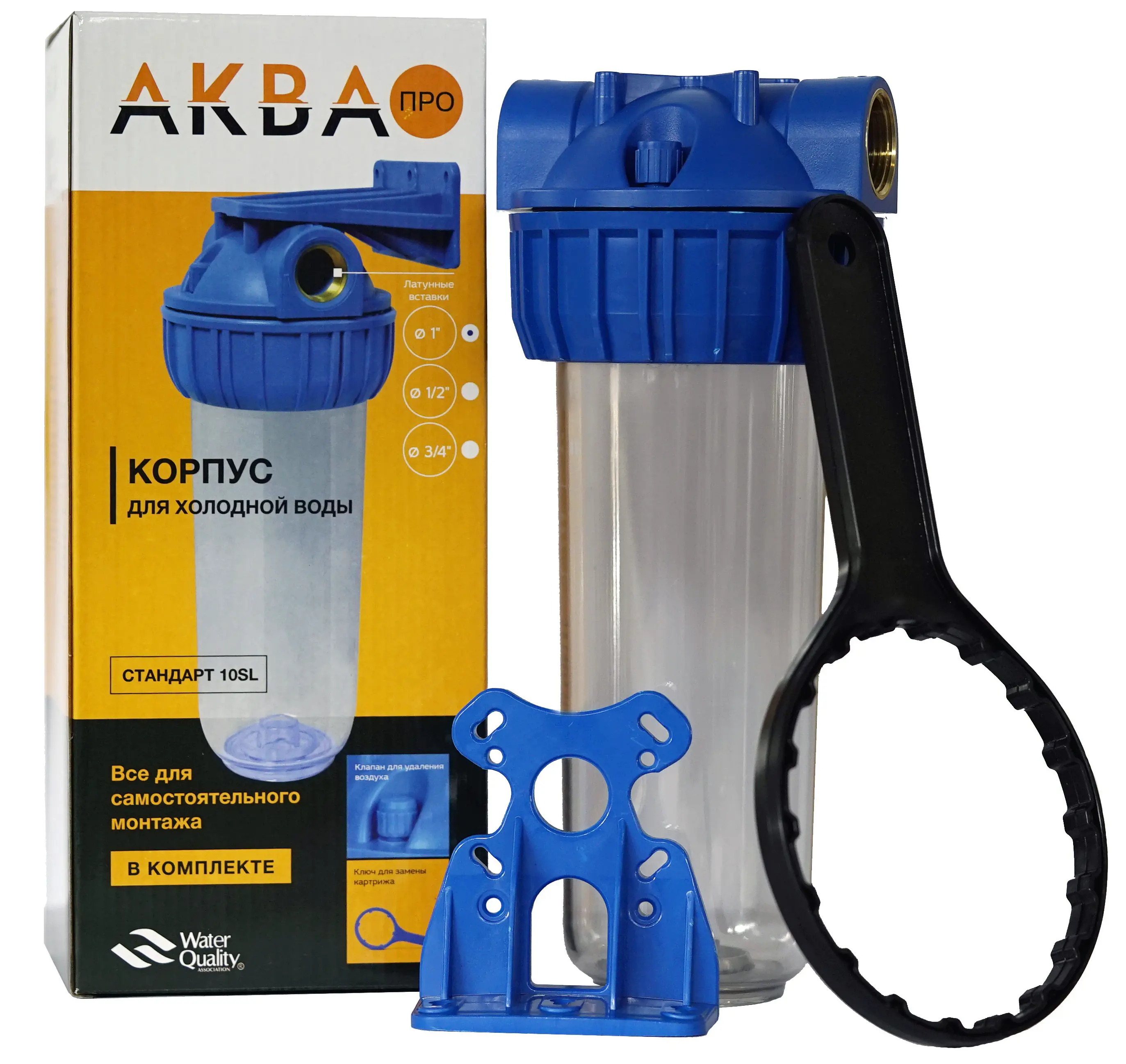 Изображение товара Корпус магистрального фильтра Аква про SL10 для ХВС 1/2" ВР полипропилен