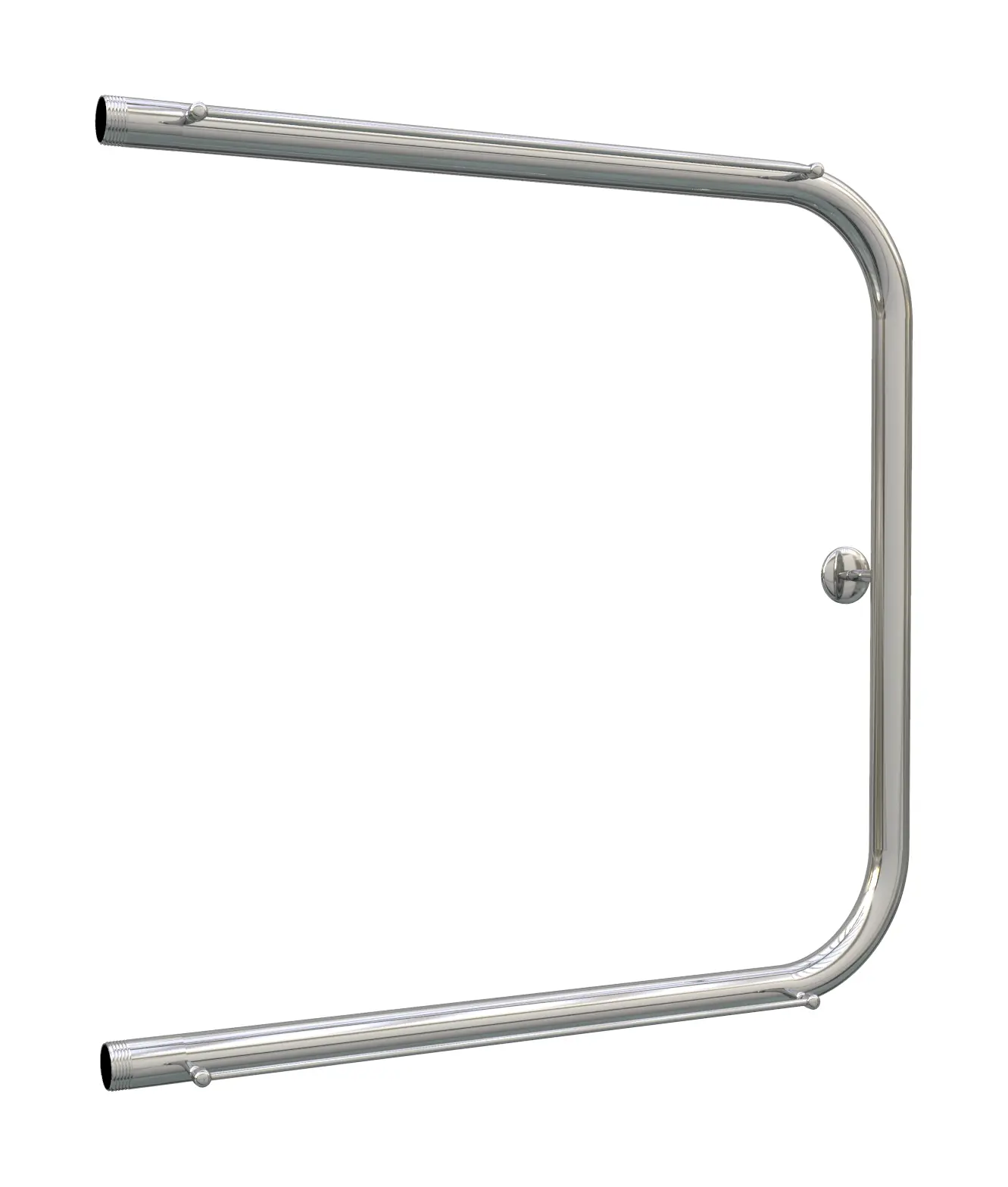 Изображение товара Полотенцесушитель водяной с полкой п-образный Роснерж P101100 600x600 мм боковая универсальная подводка нержавеющая сталь цвет хром
