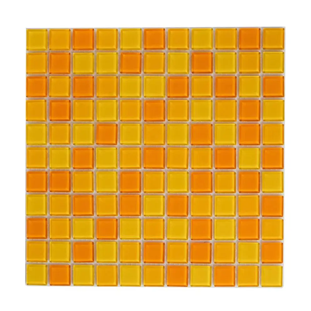 Изображение товара Мозаика стеклянная Керамоград Fa041.043.045_10 30x30 см цвет оранжевый/медный