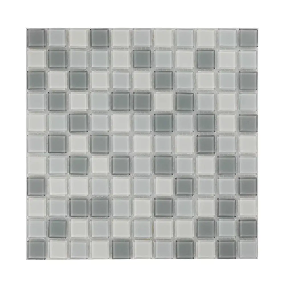 Изображение товара Мозаика стеклянная Керамоград Ice gray_01 30x30 см цвет белый