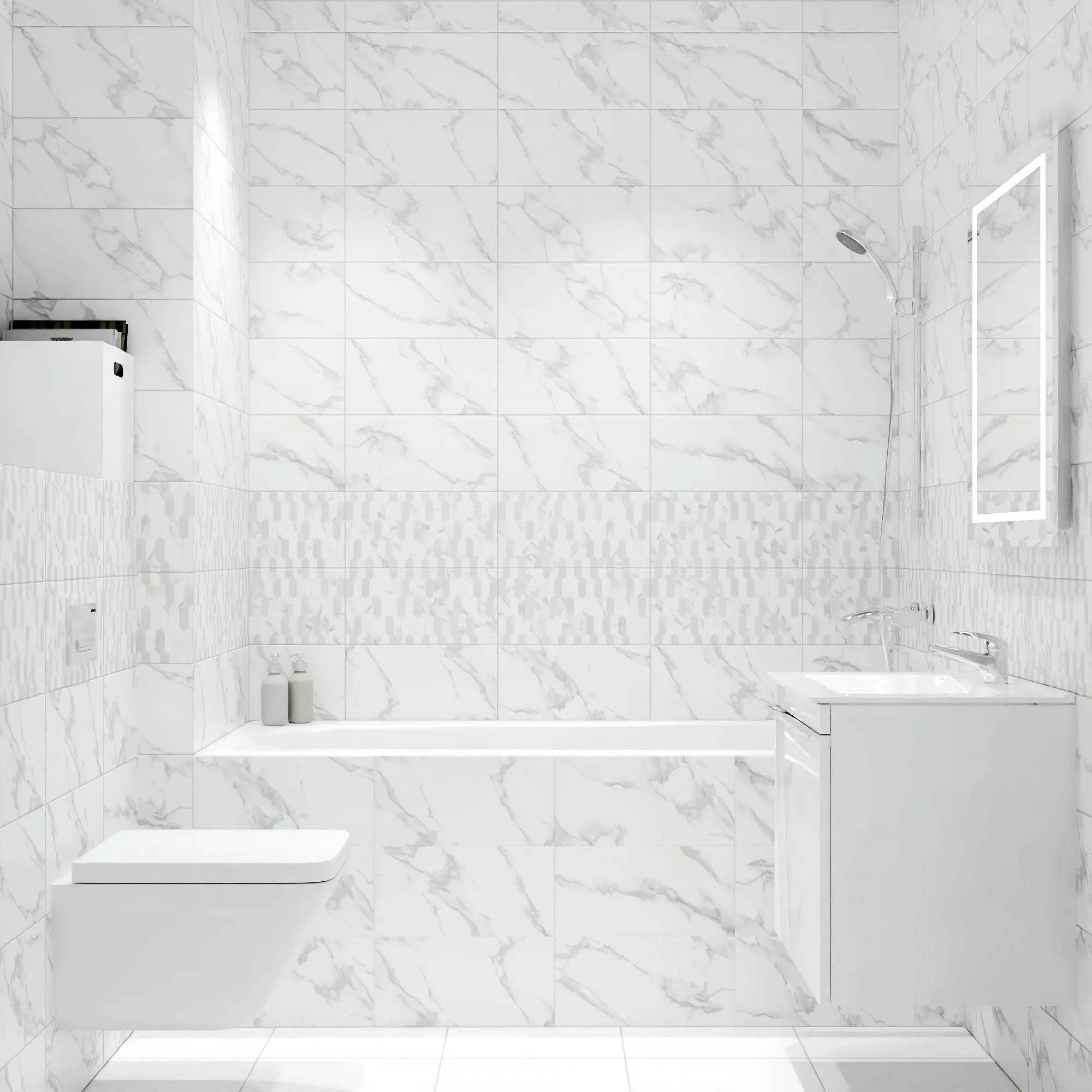 Изображение товара Настенная плитка KREAFORTA Mersey Calacatta 20x40 см матовая серая