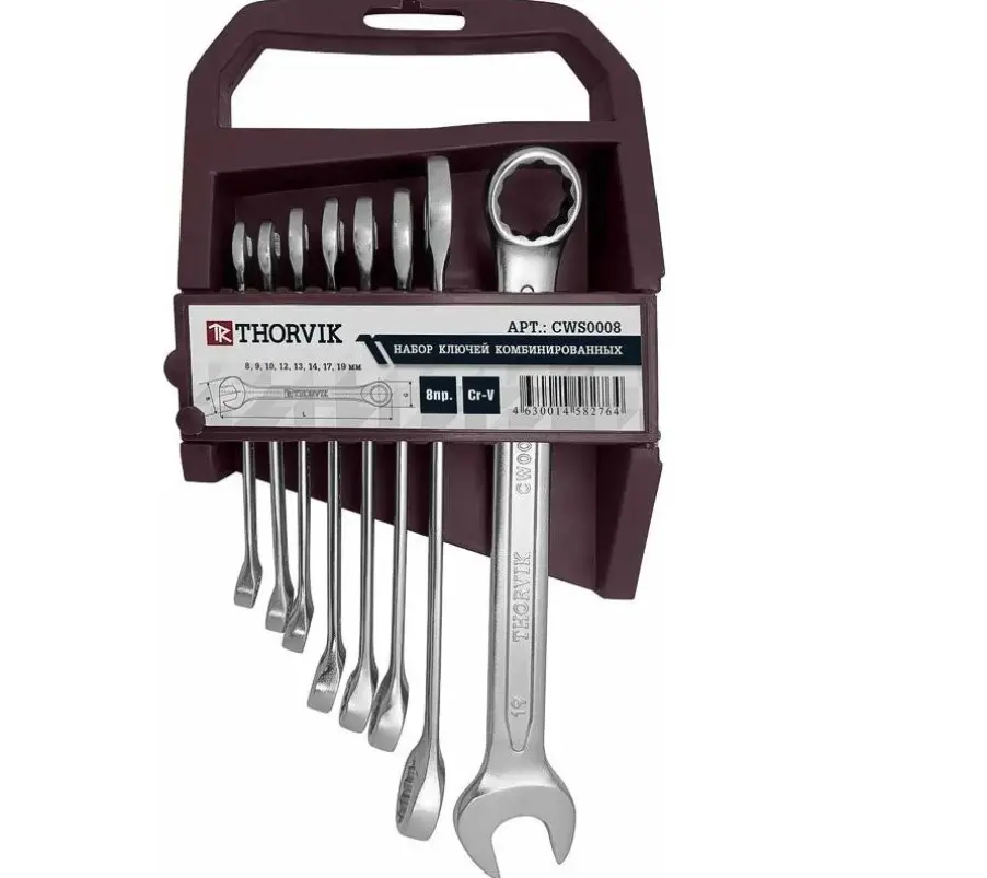 Изображение товара Набор ключей комбинированных Thorvik CWS0008 8-19 мм, 8 шт