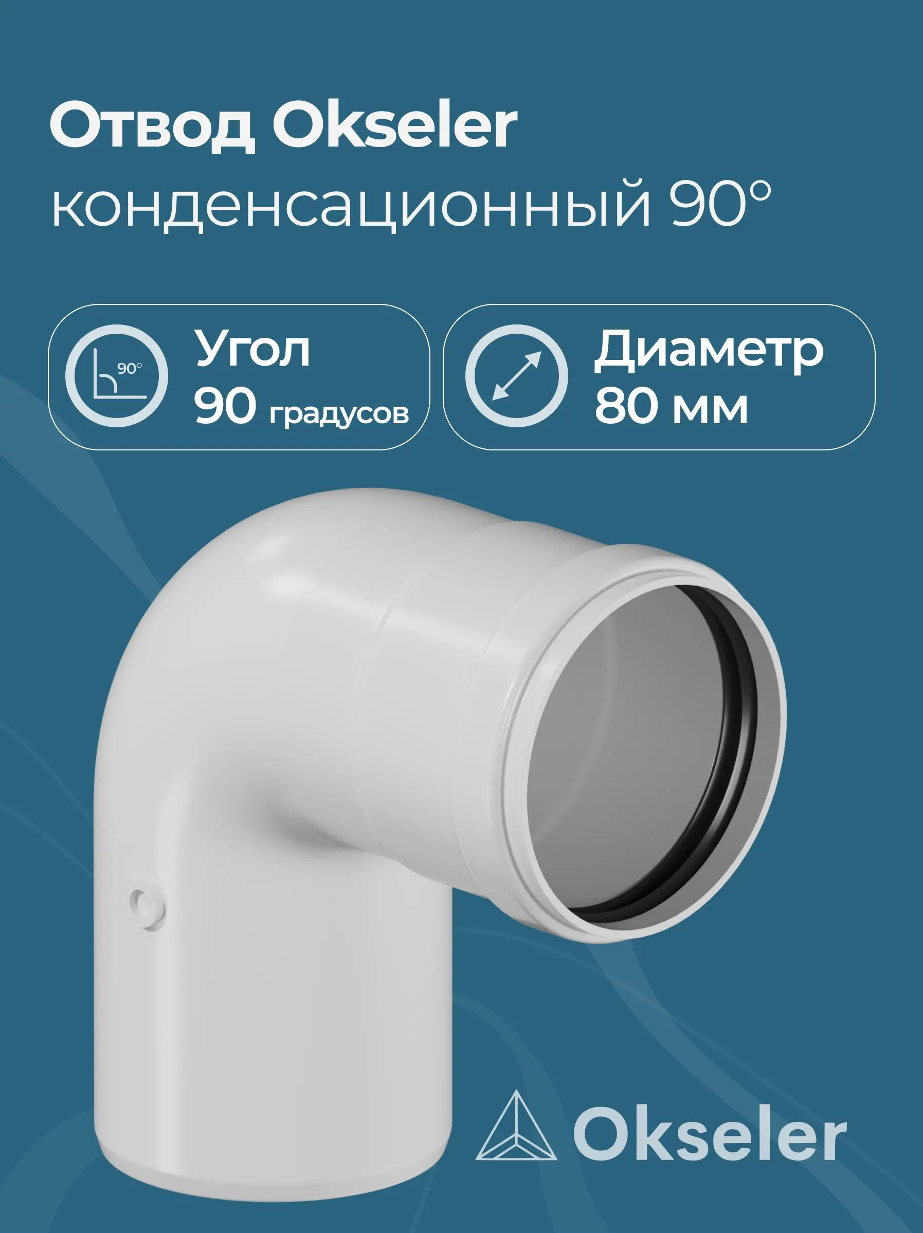 Изображение товара Комплект дымохода коаксильный Okseler D80 178x100 мм оцинкованная сталь oks00109