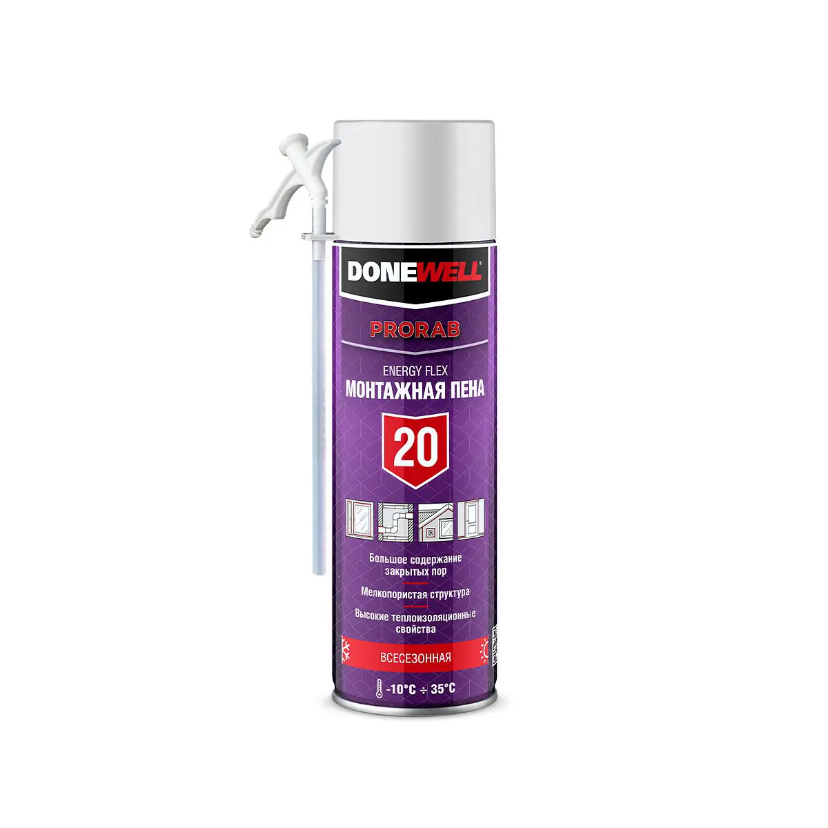 Изображение товара Пена монтажная бытовая Donewell 260341 30 всесезонная 650 мл