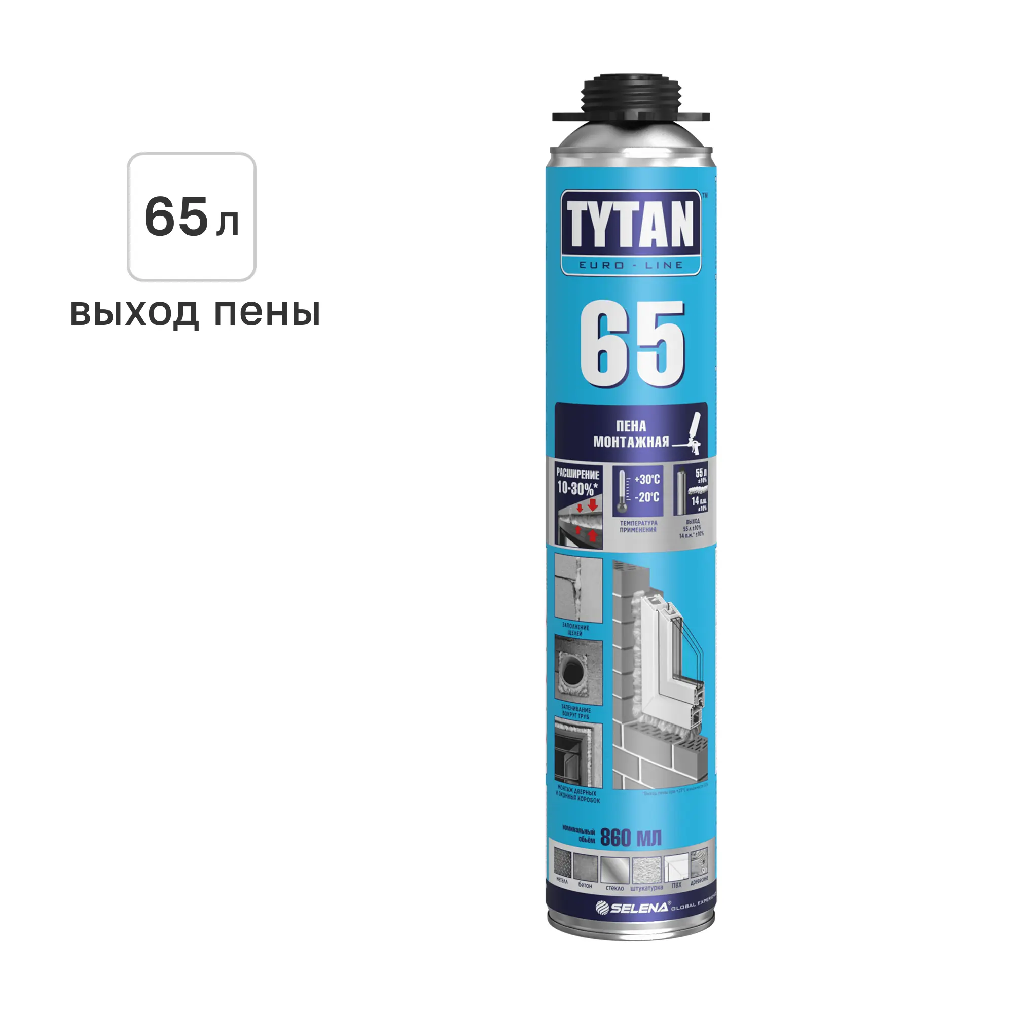 Изображение товара Профессиональная монтажная пена TYTAN Euro-Line 65 860 мл всесезонная
