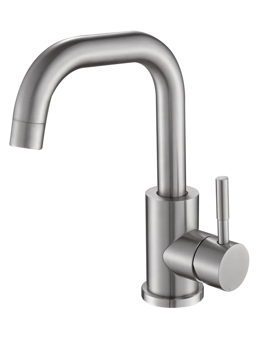 Изображение товара Смеситель для кухни Platan УТ-00052193 поворотный излив 17.1 см цвет нержавеющая сталь