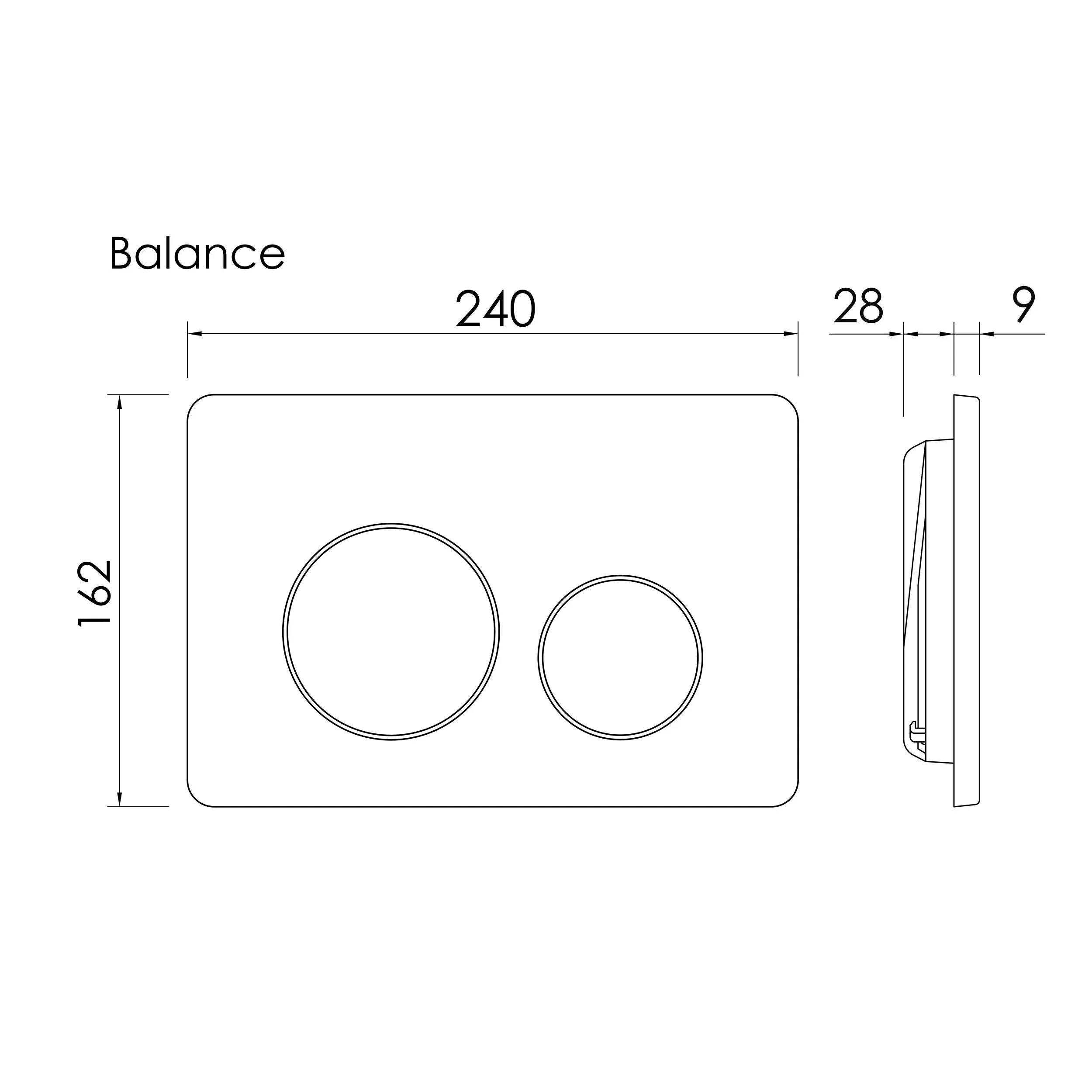 Изображение товара Двойная кнопка смыва Ceramicanova Balance белая глянцевая CN12-001W