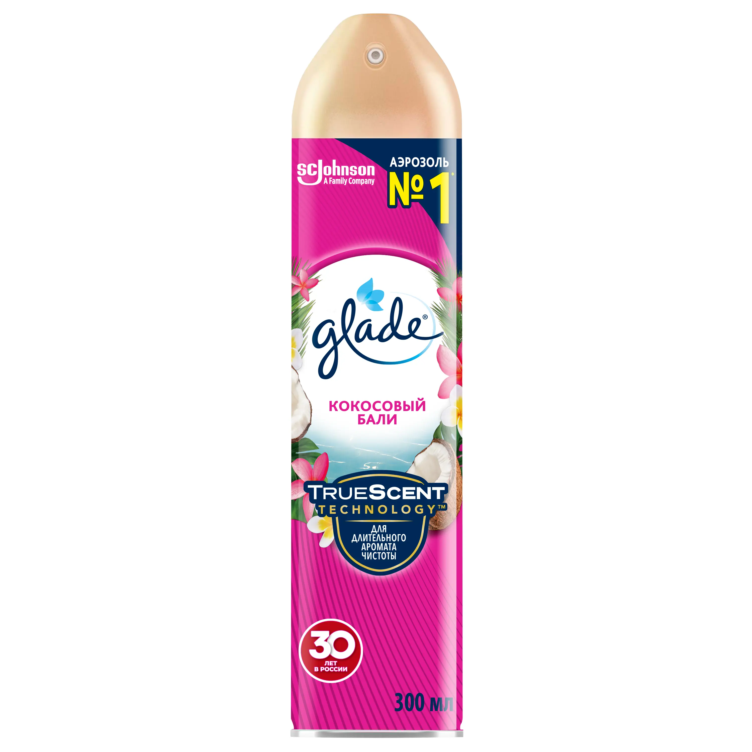 Изображение товара Освежитель воздуха аэрозольный Glade Кокосовый Бали 300 мл