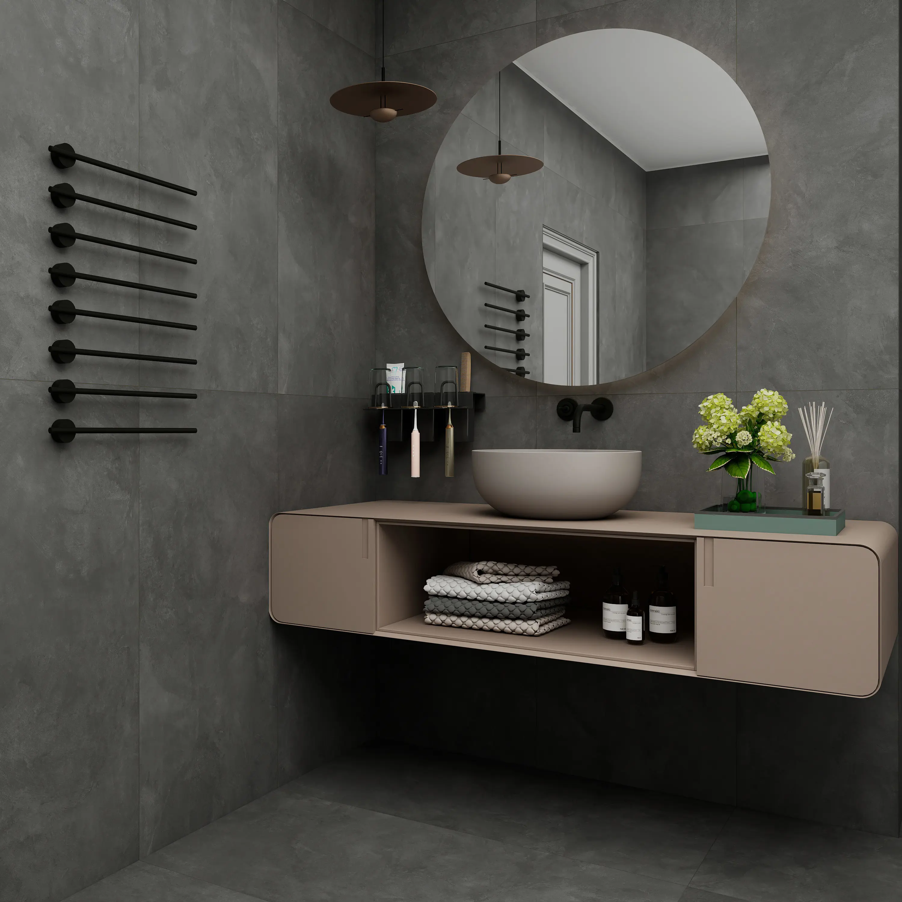 Изображение товара Керамогранит Duna Cemento Grafito 60x120 матовый цвет темно-серый 1.44 м²