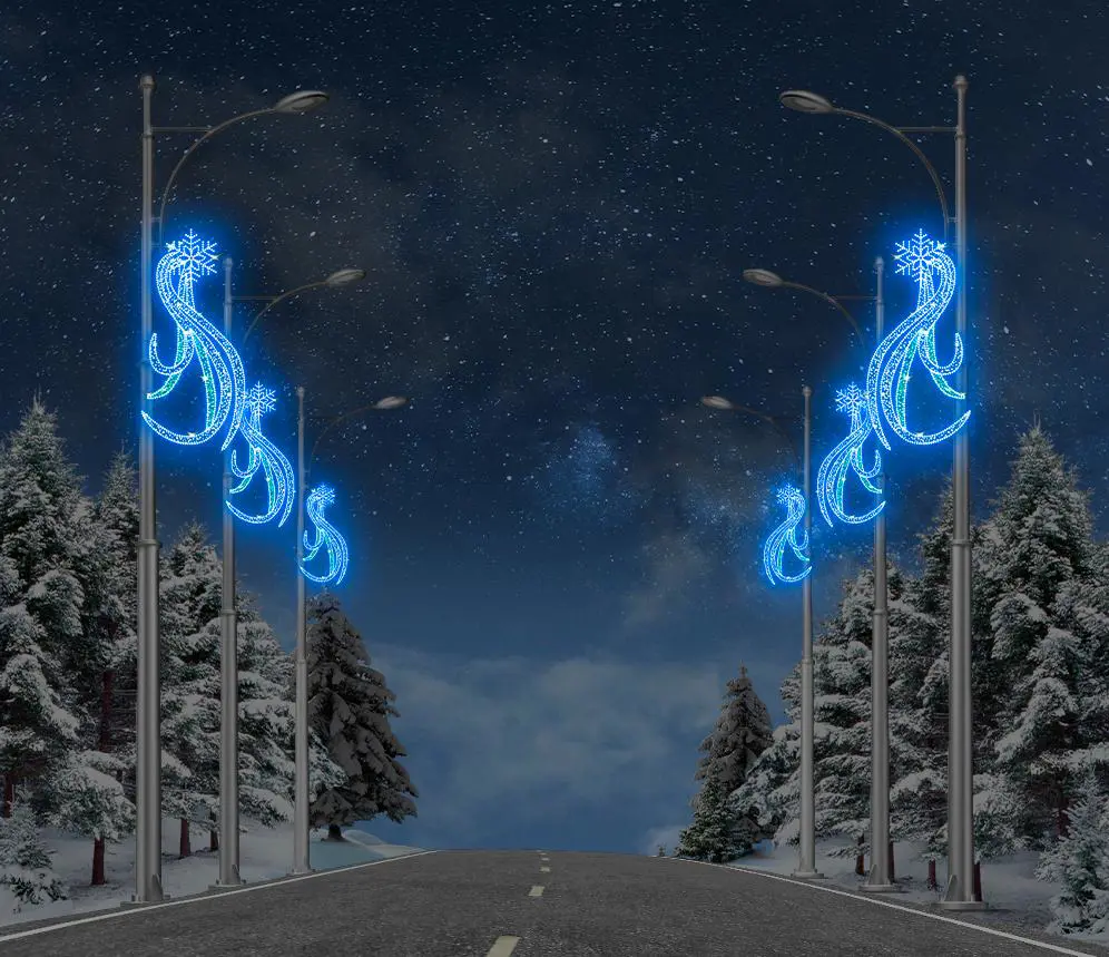 Изображение товара Электрическая светящаяся фигура Эйджи 953565 Волны со снежиной 2.5 м разноцветный