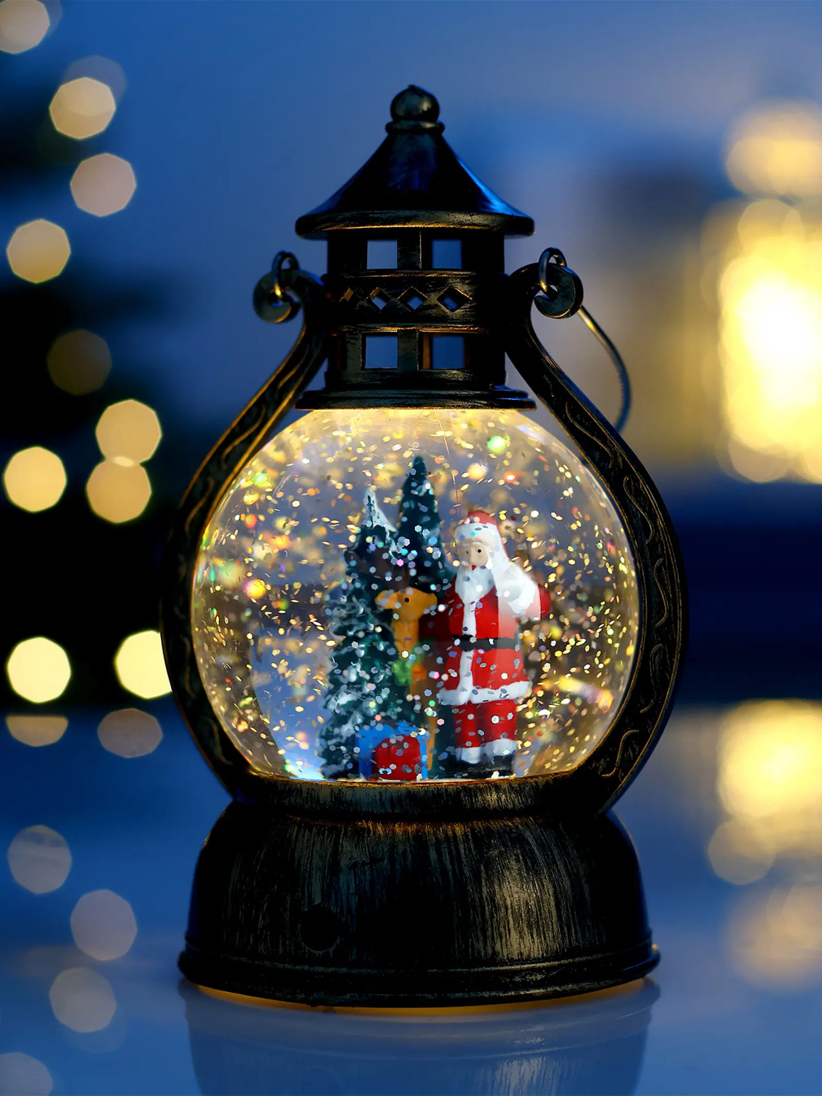 Изображение товара Электрическая светящаяся фигура Luazon Lighting 10881576 Дед мороз у елки 19x11x9.5 см теплый белый