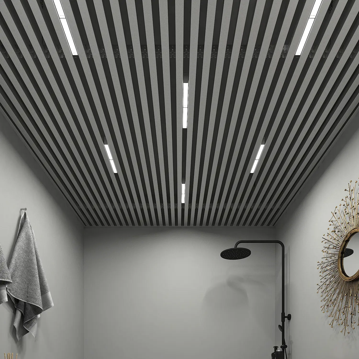 Изображение товара Комплект кубообразного реечного подвесного потолка Cesal AR C 30/27 2x2м металлик