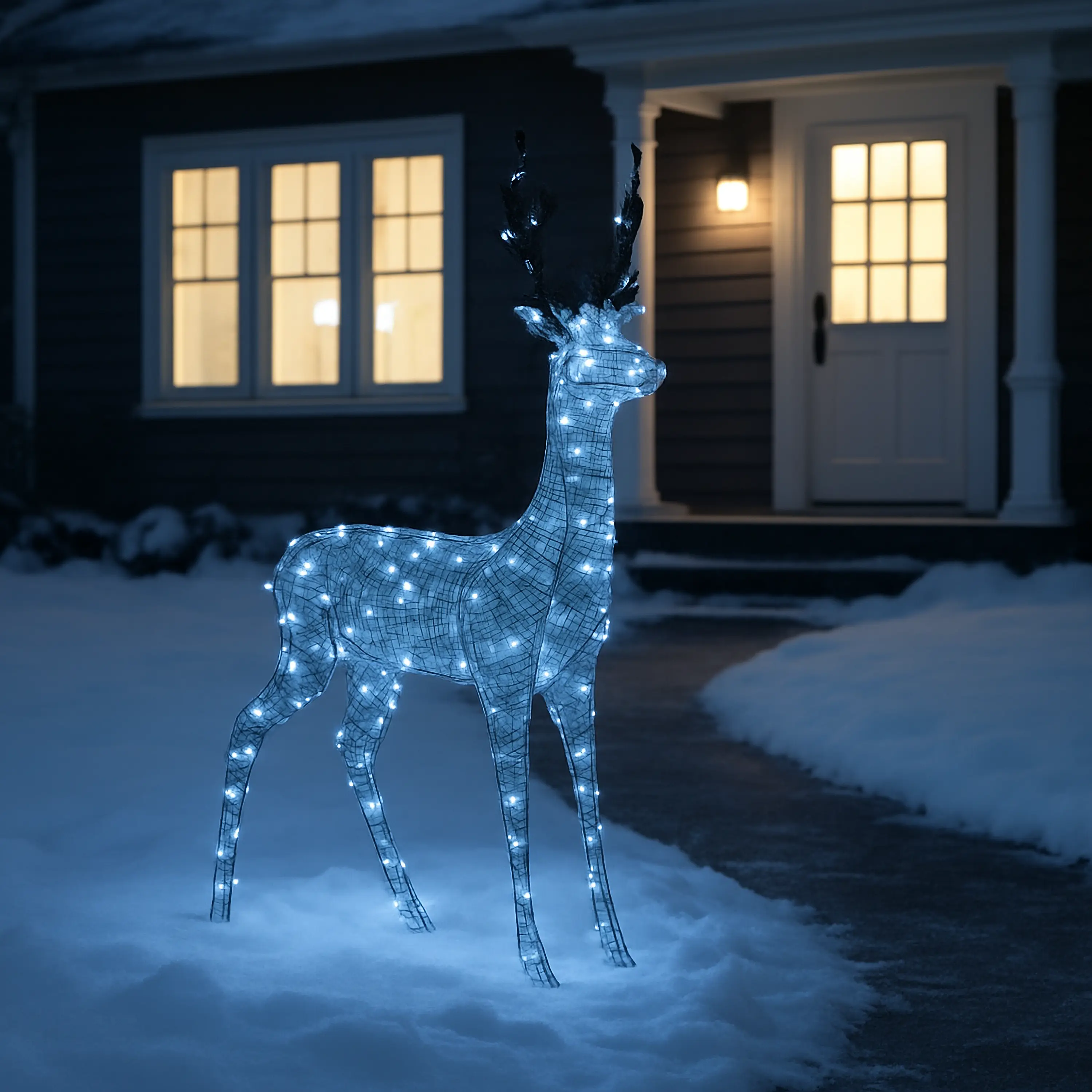 Изображение товара Электрогирлянда фигура светодиодная «Олень» для улицы 260 ламп, цвет холодный белый