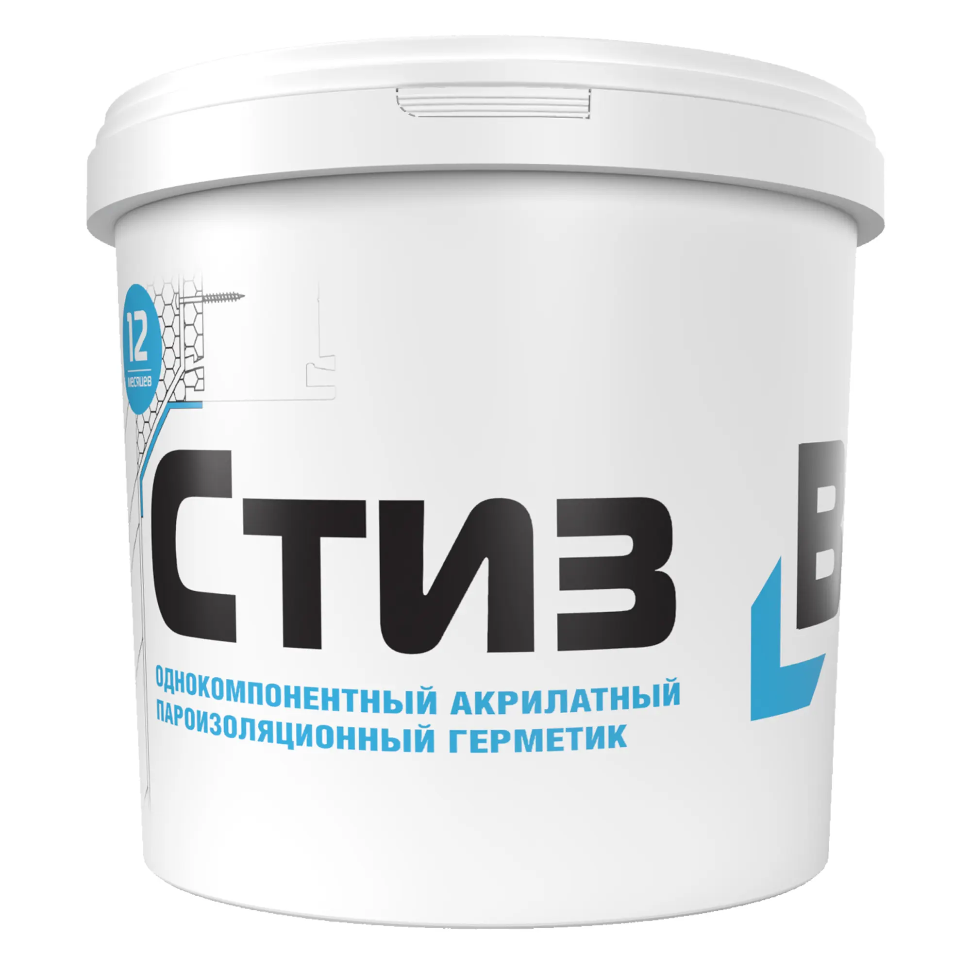 Изображение товара Герметик акриловый для окон Сази Стиз В светло-серый, 3 кг, зимний, водостойкий