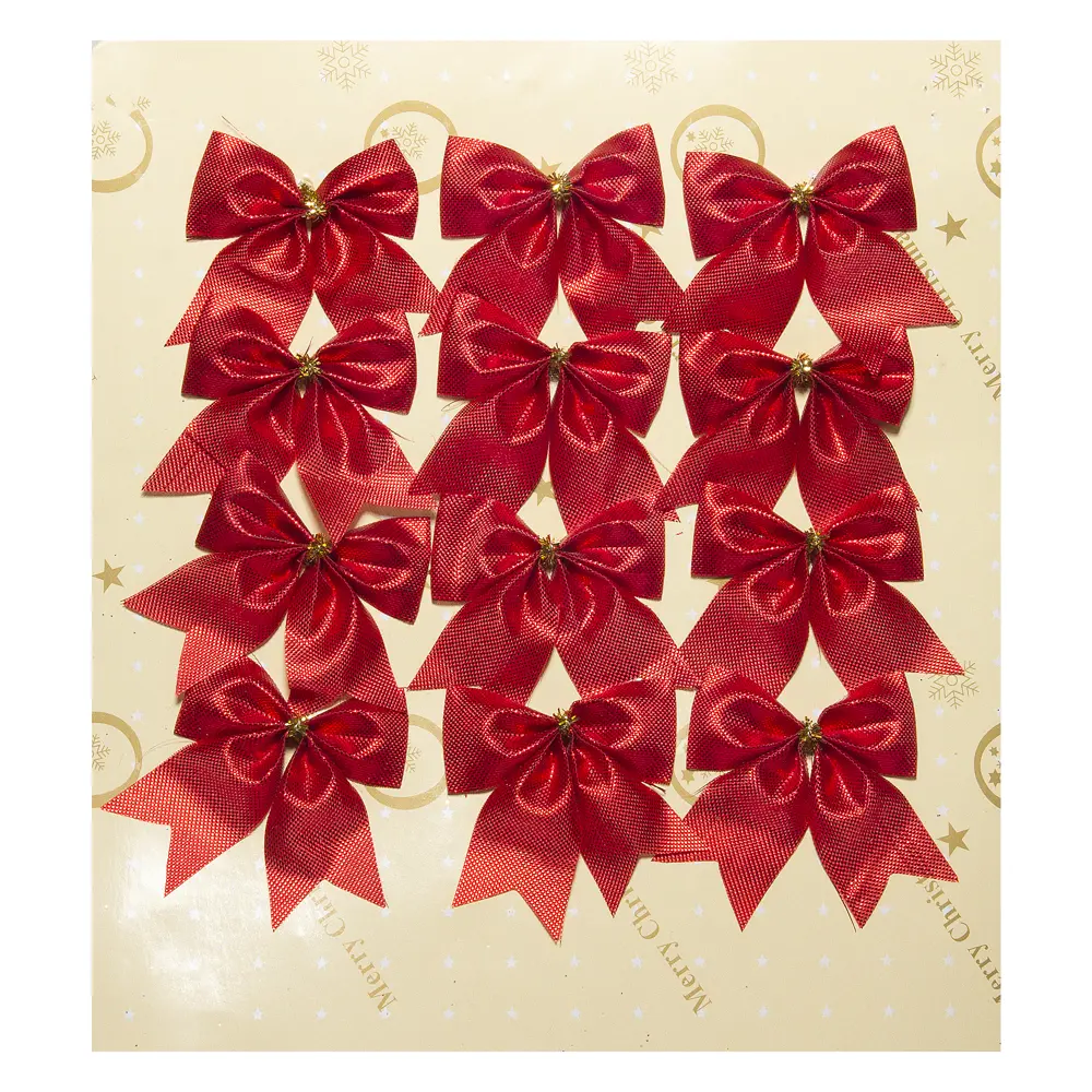 Фото Набор ёлочных украшений «Бантики» 3.5 см, цвет красный, 12 шт. Фото Набор ёлочных украшений «Бантики» 3.5 см, цвет красный, 12 шт.