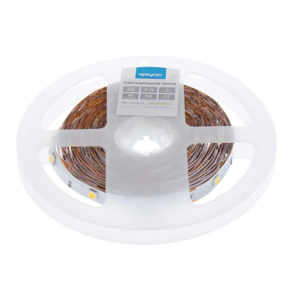 Фото Светодиодная лента smd 5050 7.2Вт/30LED/м свет тёплый белый IP23 Фото Светодиодная лента smd 5050 7.2Вт/30LED/м свет тёплый белый IP23