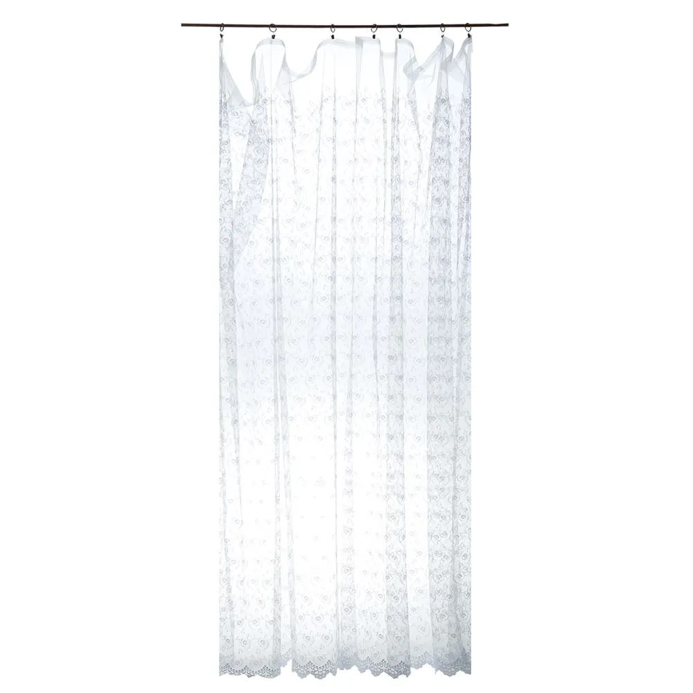 Фото Тюль на ленте «Свежесть» с вышивкой 300х270 см цвет белый Фото Тюль на ленте «Свежесть» с вышивкой 300х270 см цвет белый